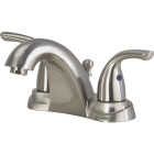 Home Impressions 4 In. Centerset 2-Handle Brushed Nickel Bathroom Faucet With Pop-Up Image 1