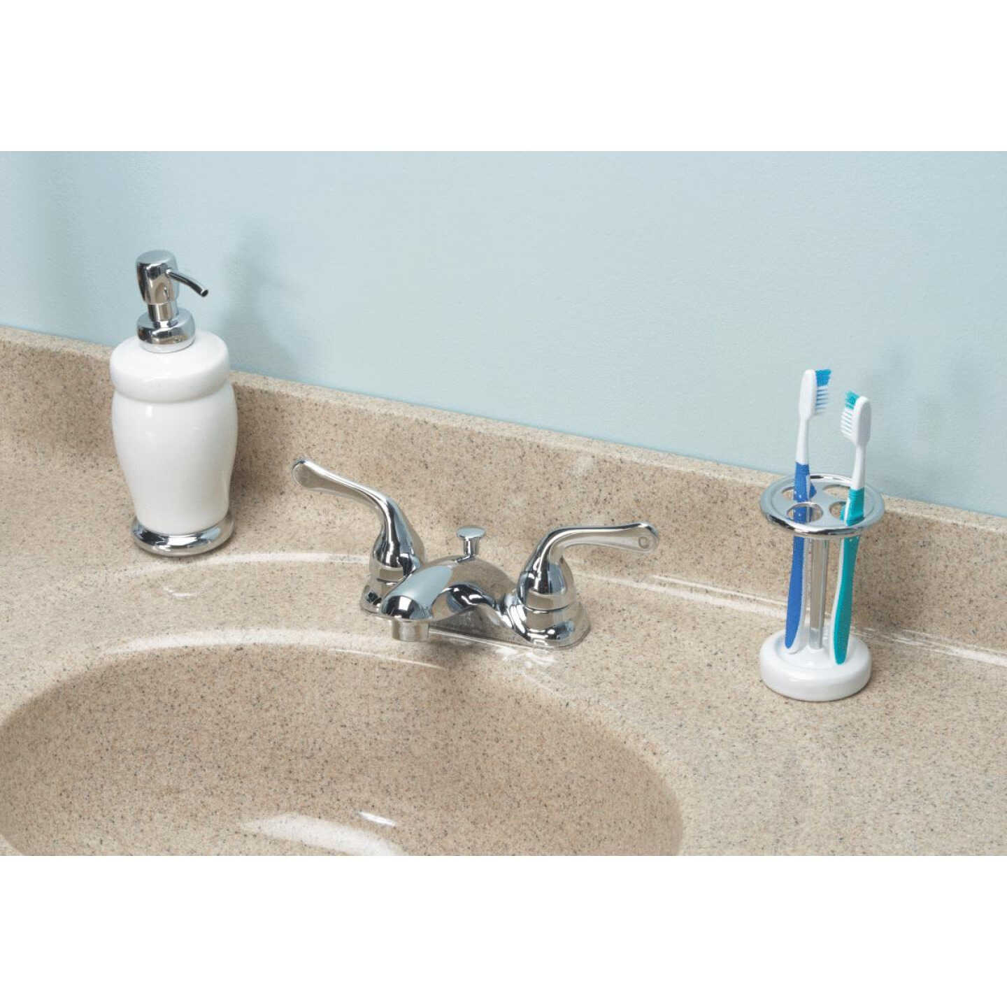 Home Impressions 4 In. Centerset 2-Handle Chrome Bathroom Faucet With Pop-Up Image 2