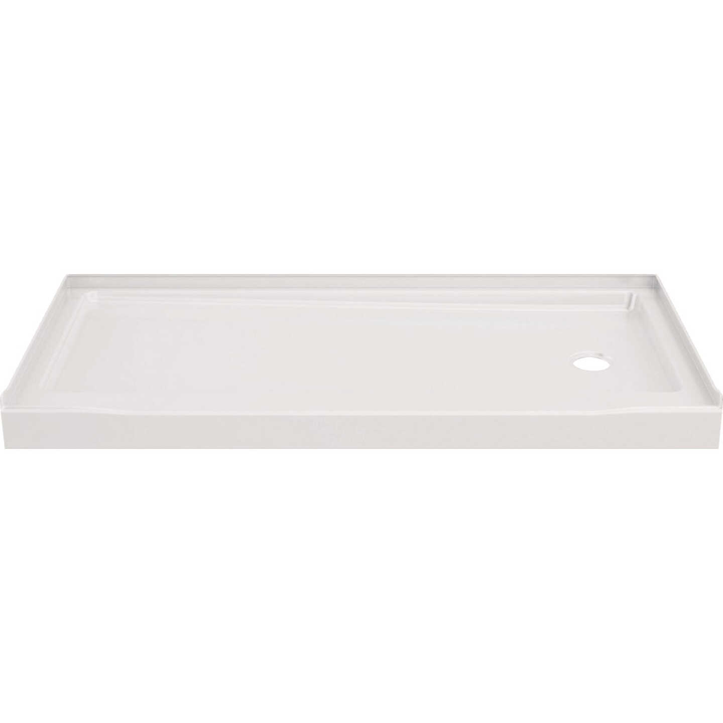 Delta Classic 500 60 In. x 30 In. Right Drain Shower Pan, White Image 1
