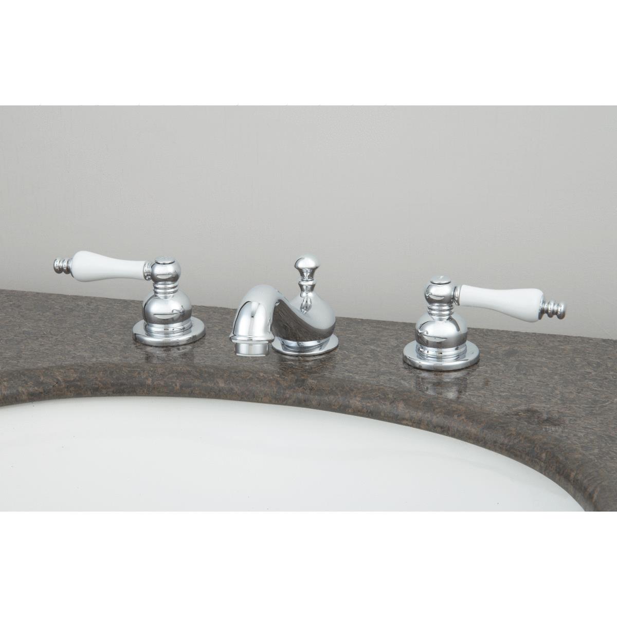 Home Impressions 4 In. To 12 In. Widespread 2-Handle Chrome Bathroom Faucet With Pop-Up Image 1