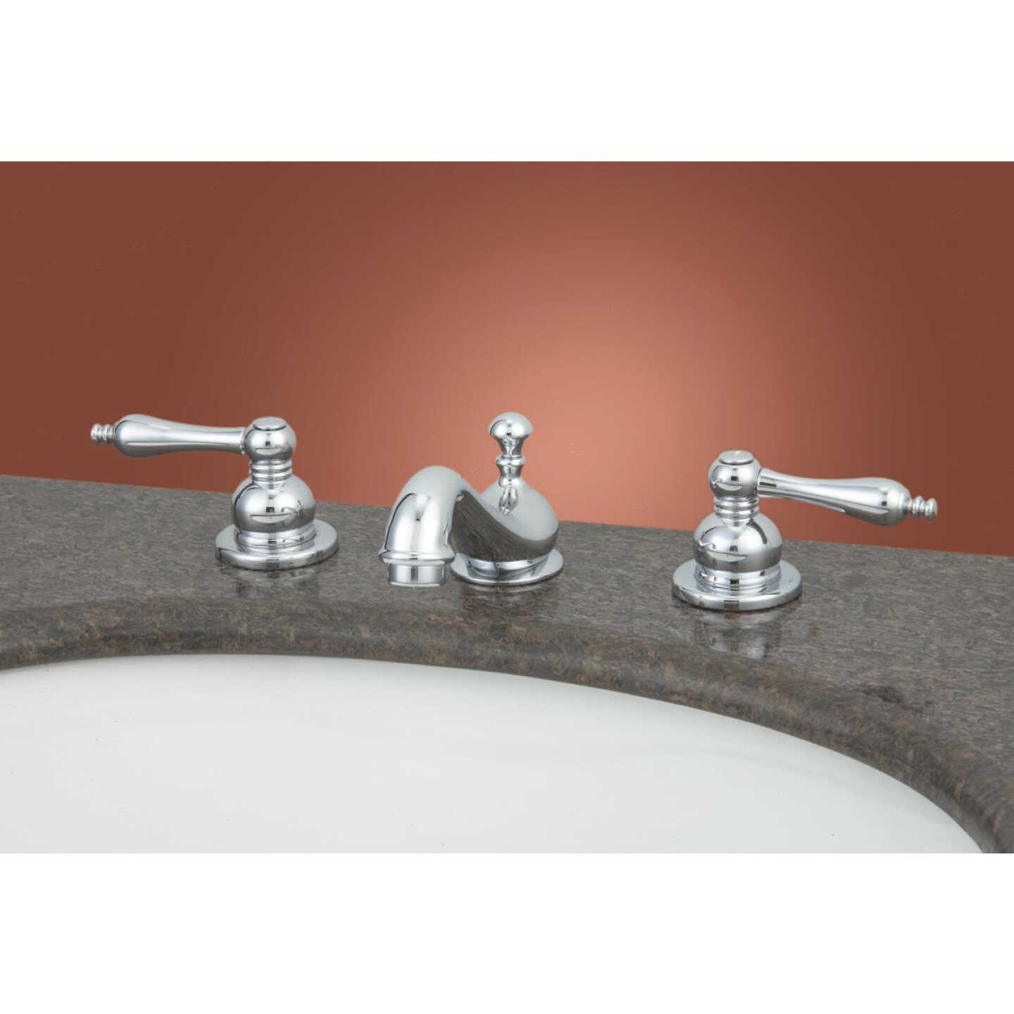 Home Impressions 4 In. To 12 In. Widespread 2-Handle Chrome Bathroom Faucet With Pop-Up Image 2