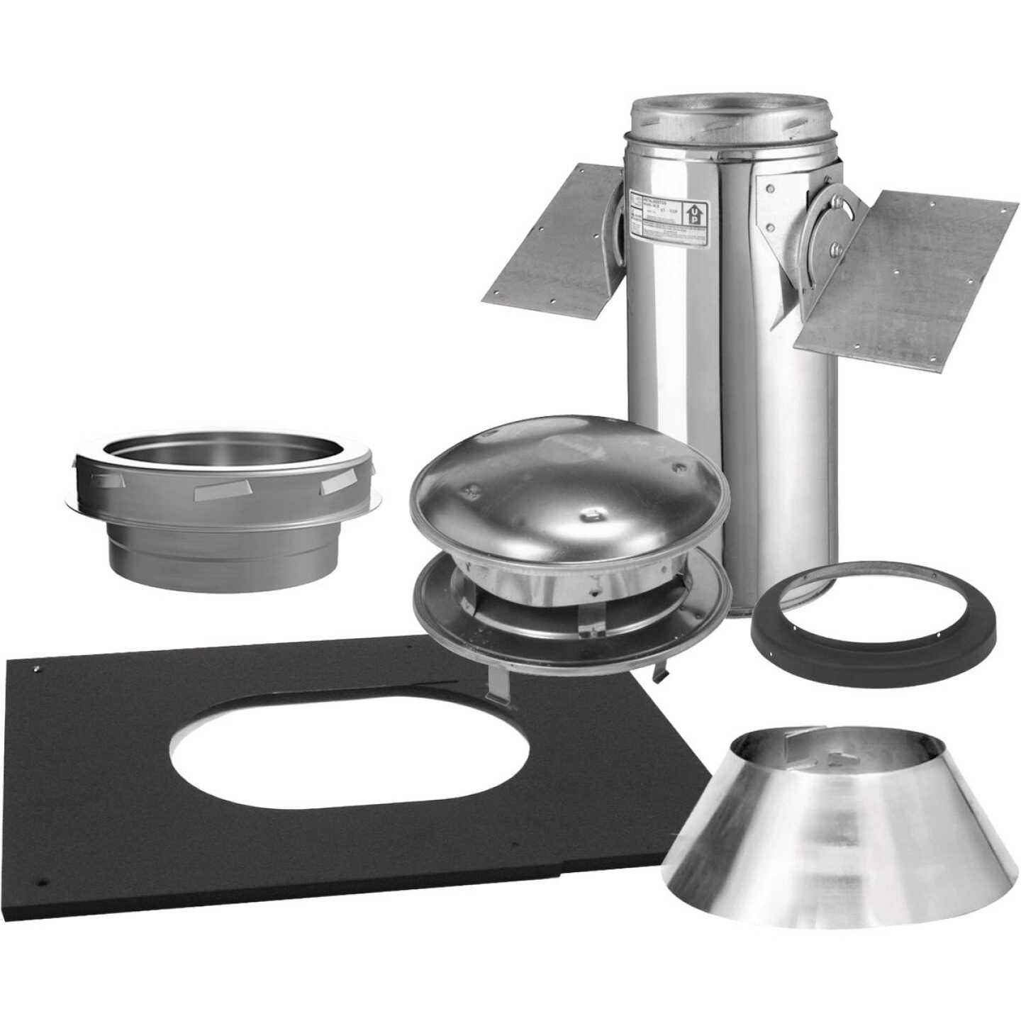 SELKIRK Sure-Temp 6 In. Stainless Steel Pitched Ceiling Chimney Support Kit Image 1
