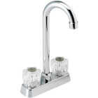 Home Impressions Polished Chrome Round Double Handle Bar Faucet Image 1