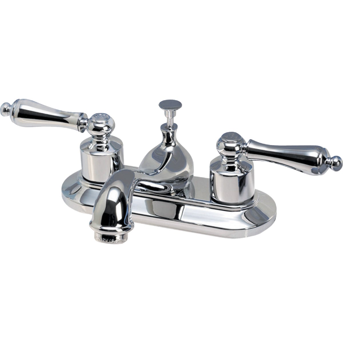 Home Impressions Chrome 2-Handle Lever 4 In. Centerset Bathroom Faucet with Pop-Up Image 1