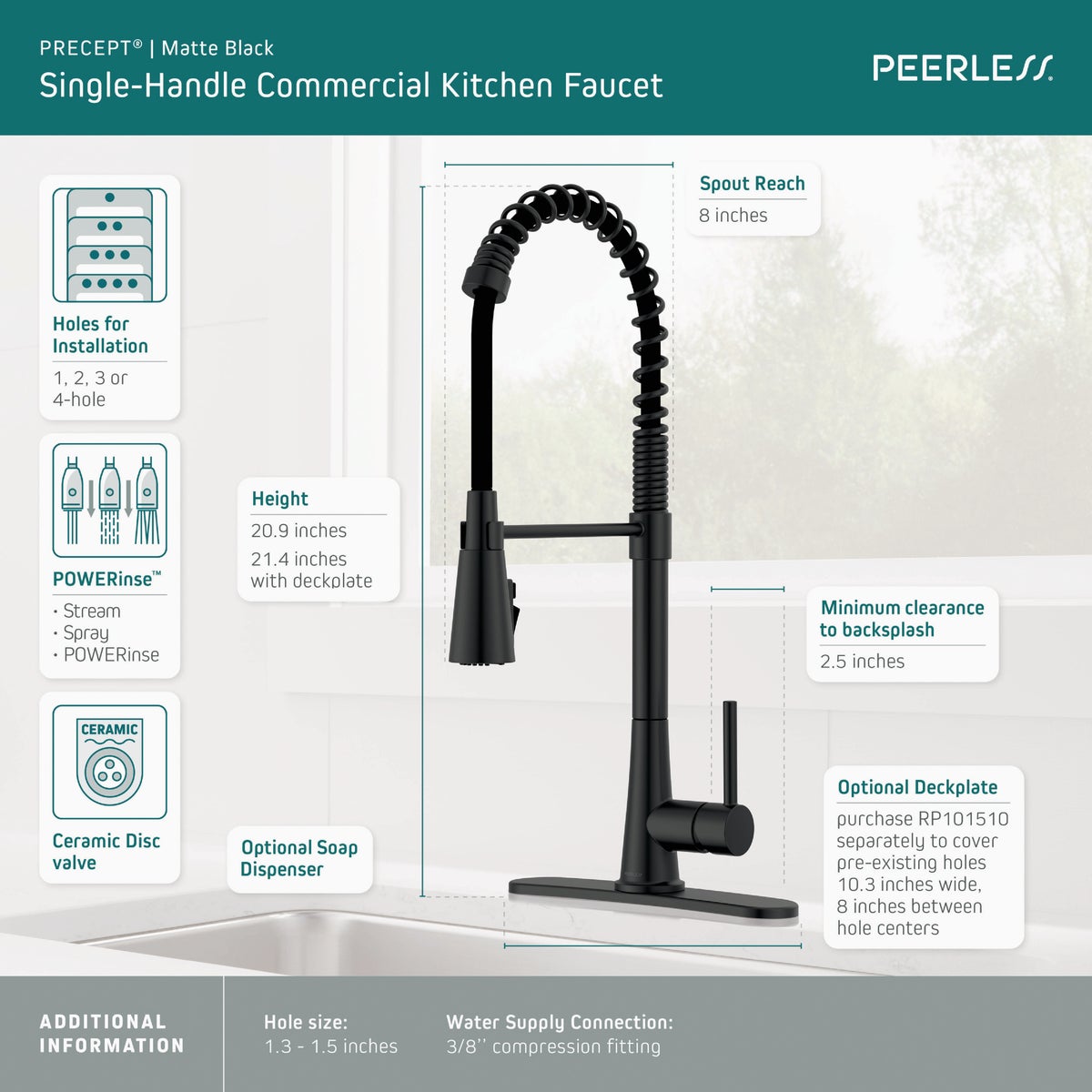 Peerless Precept 1-Handle Commercial Kitchen Faucet Image 3