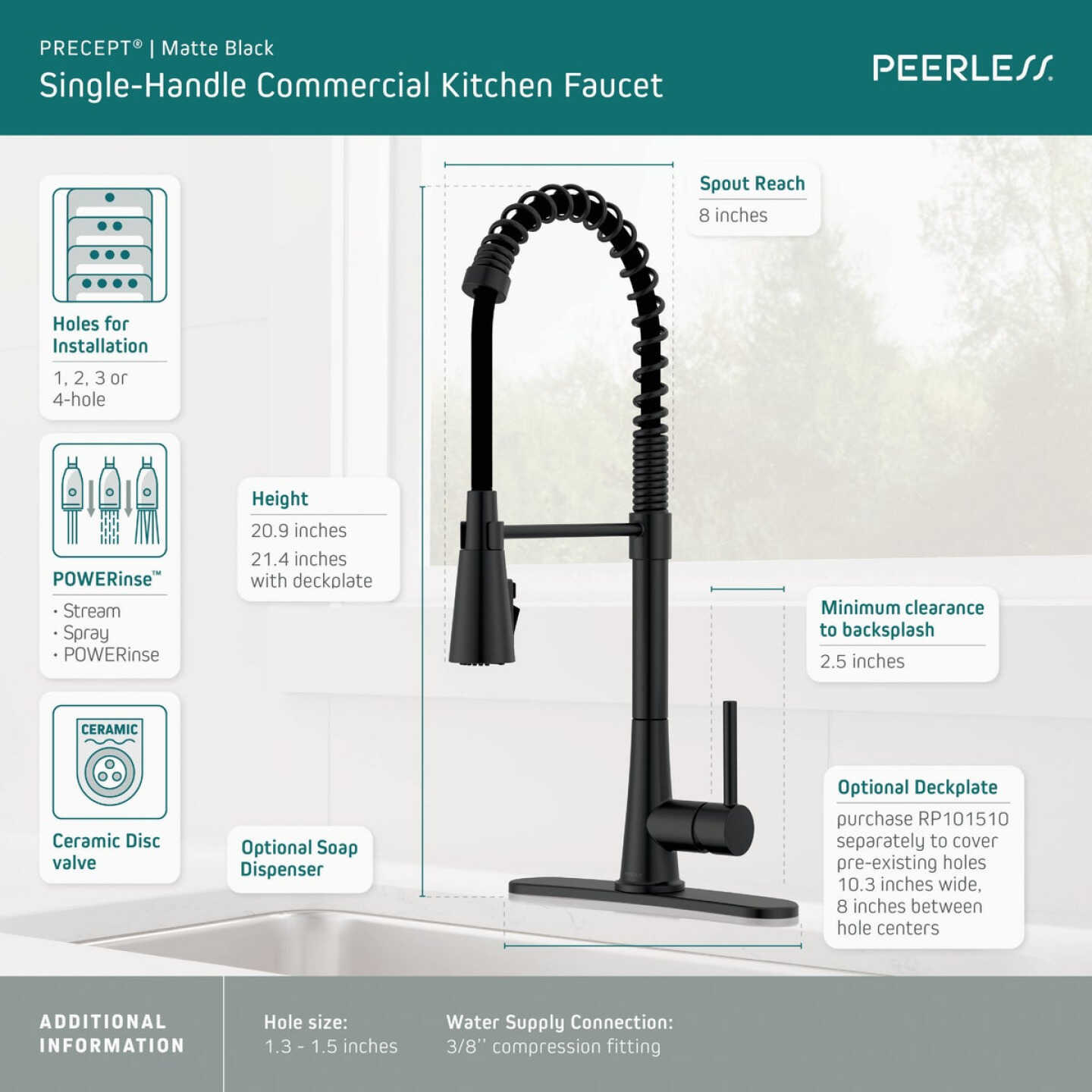 Peerless Precept 1-Handle Commercial Kitchen Faucet Image 3