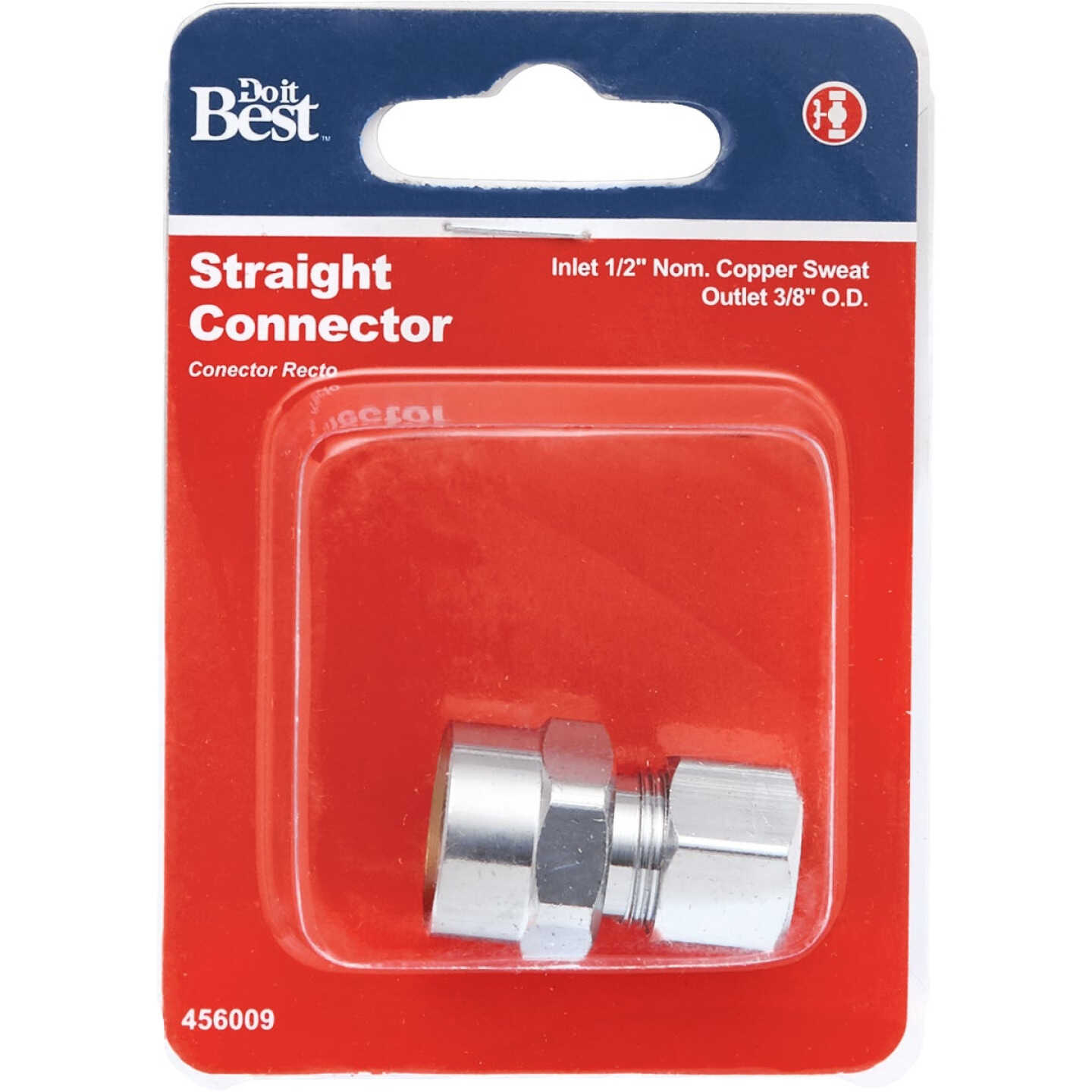 Do it Best 1/2 In. Sweat x 3/8 In. OD Chrome Union Image 2