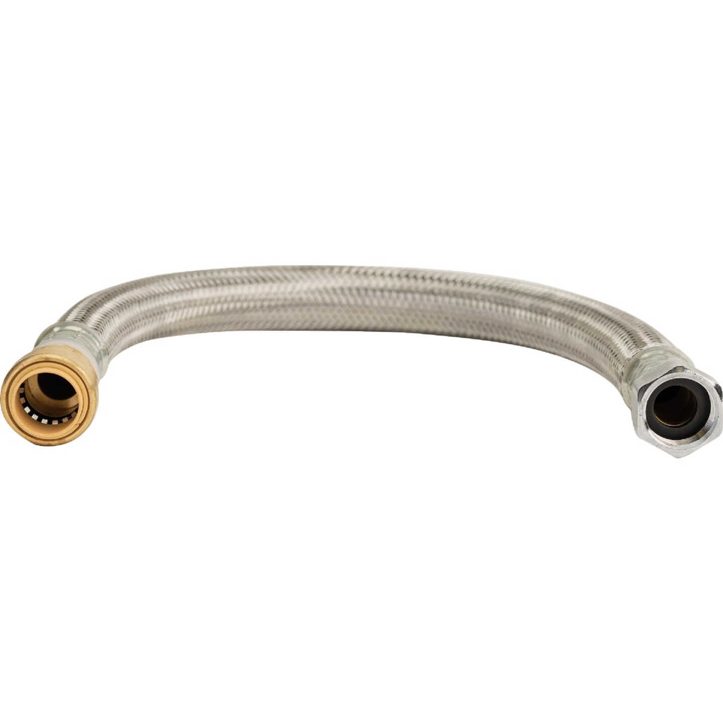 QuickFitting 3/4 In. Push-to-Connect x 3/4 In. FIP x 18 In. Full Port Braided Stainless Steel Water Heater Connector Hose Image 5