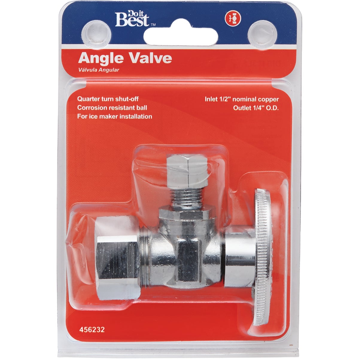 Do it Best 5/8 In. OD x 1/4 In. OD Quarter Turn Angle Valve Image 2