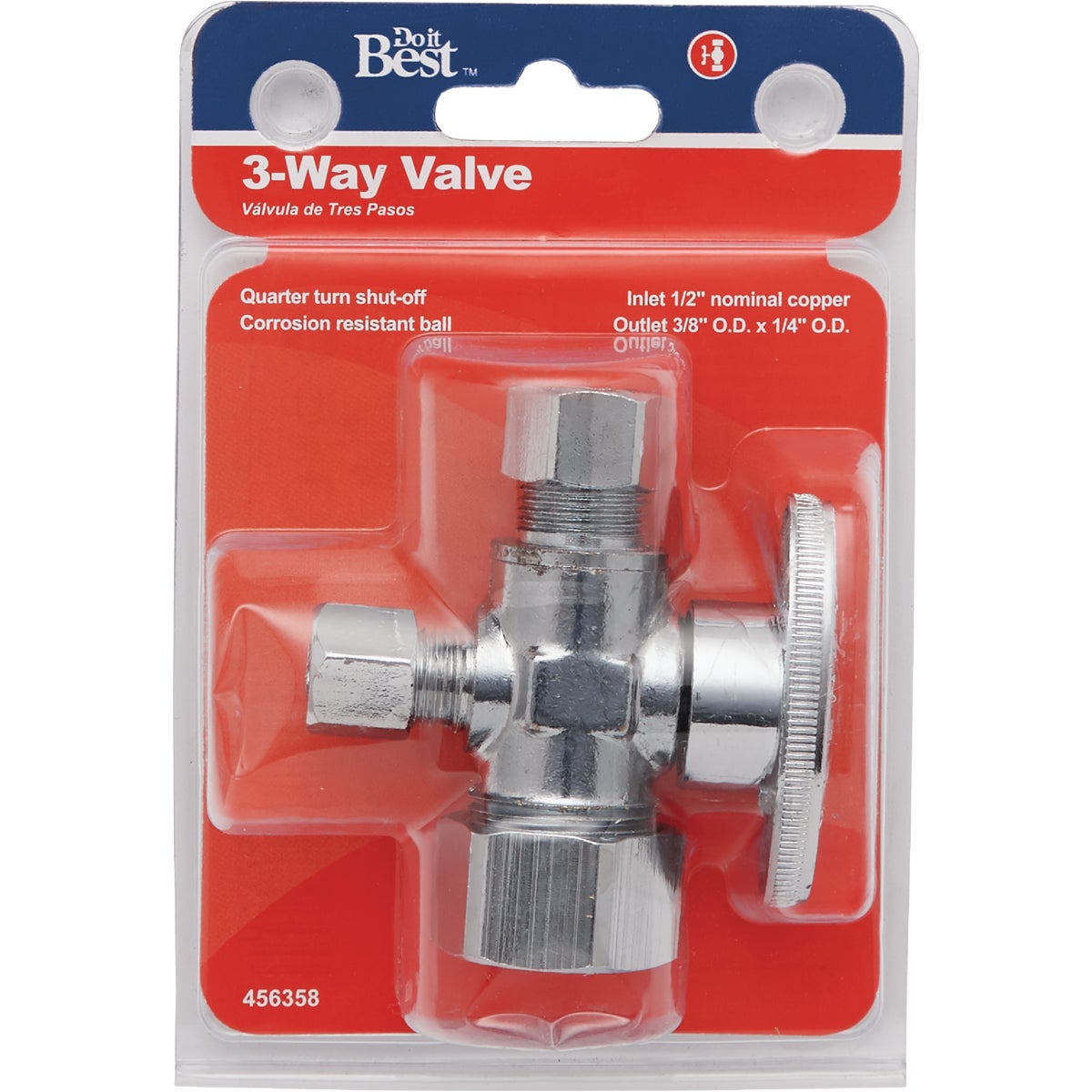 Do it Best 5/8 In. OD x 3/8 In. OD x 1/4 In. OD Quarter Turn Angle Valve Image 2