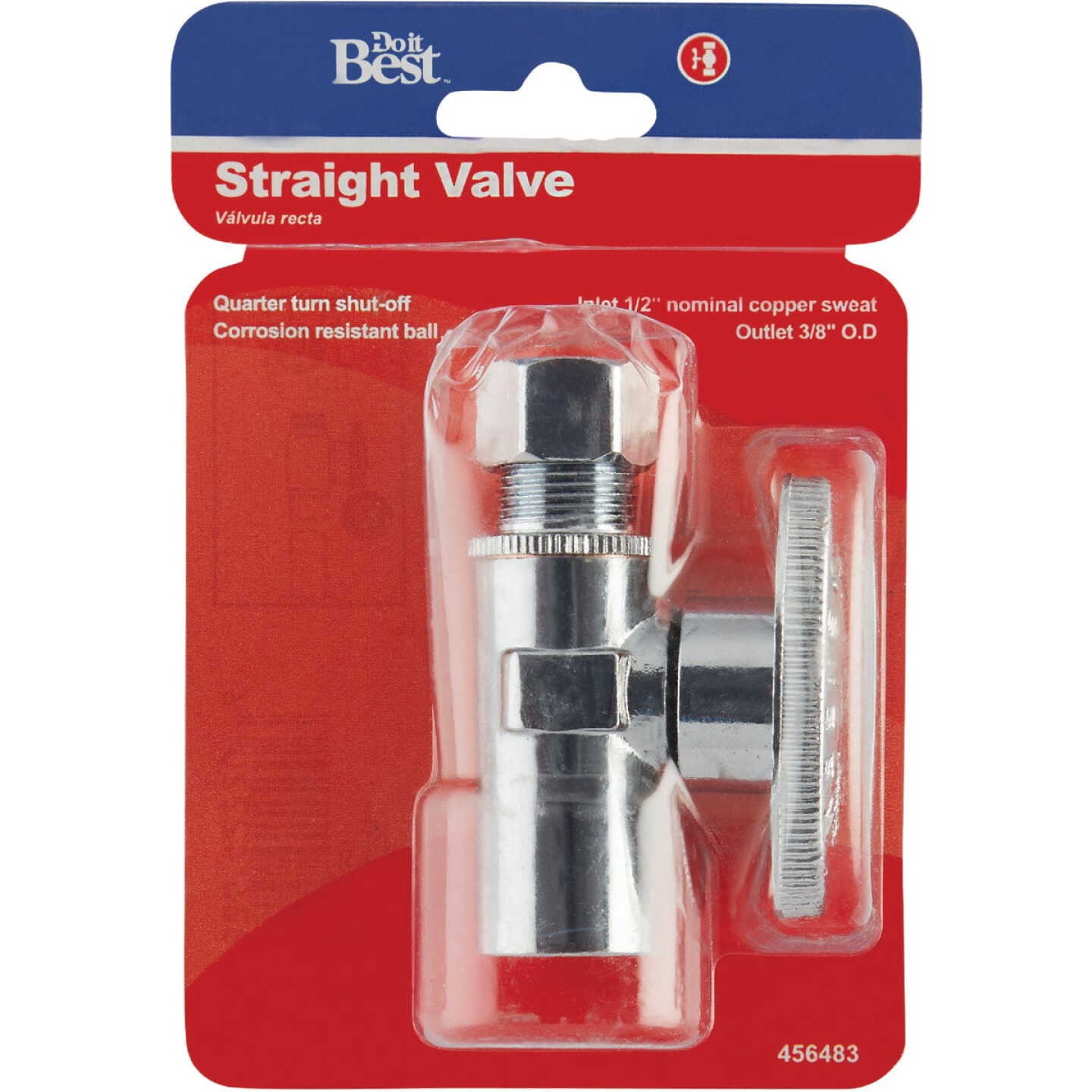 Do it Best 1/2 In. Sweat x 3/8 In. Compression Quarter Turn Straight Valve Image 2