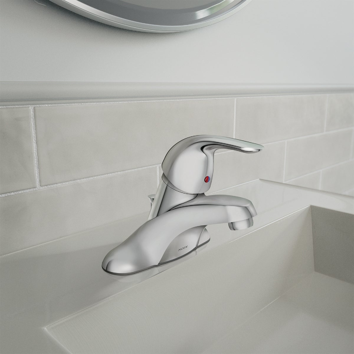 Moen Adler 1-Handle Lever Centerset Bathroom Faucet with Pop-Up, Chrome Image 2