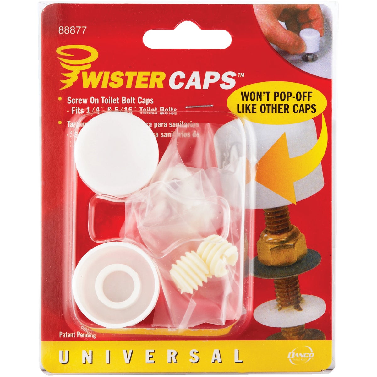 Danco Twister White Plastic Screw-On Toilet Bolt Caps (2-Ct.) Image 2