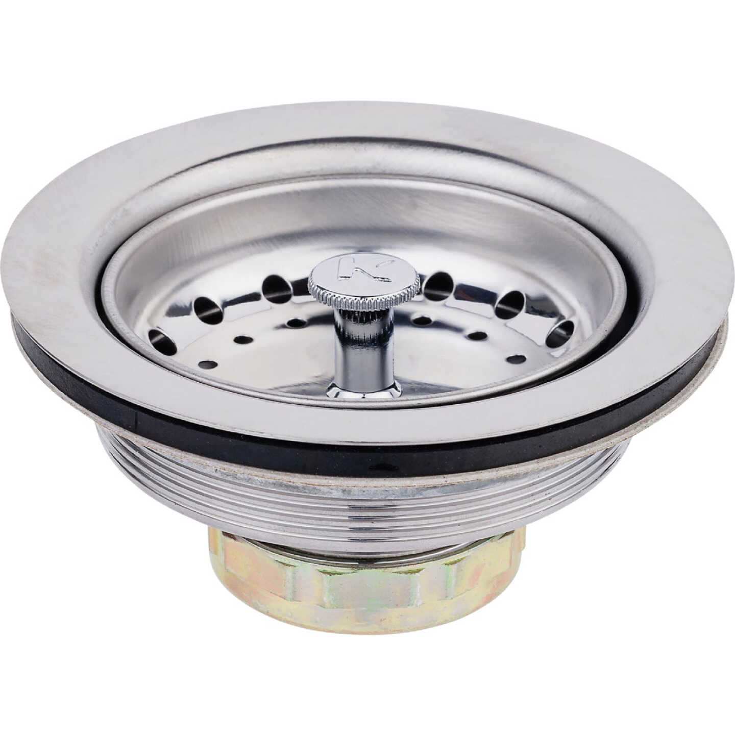 Keeney 3-1/2 In. Stainless Steel Fixed Post Basket Strainer Assembly Image 1