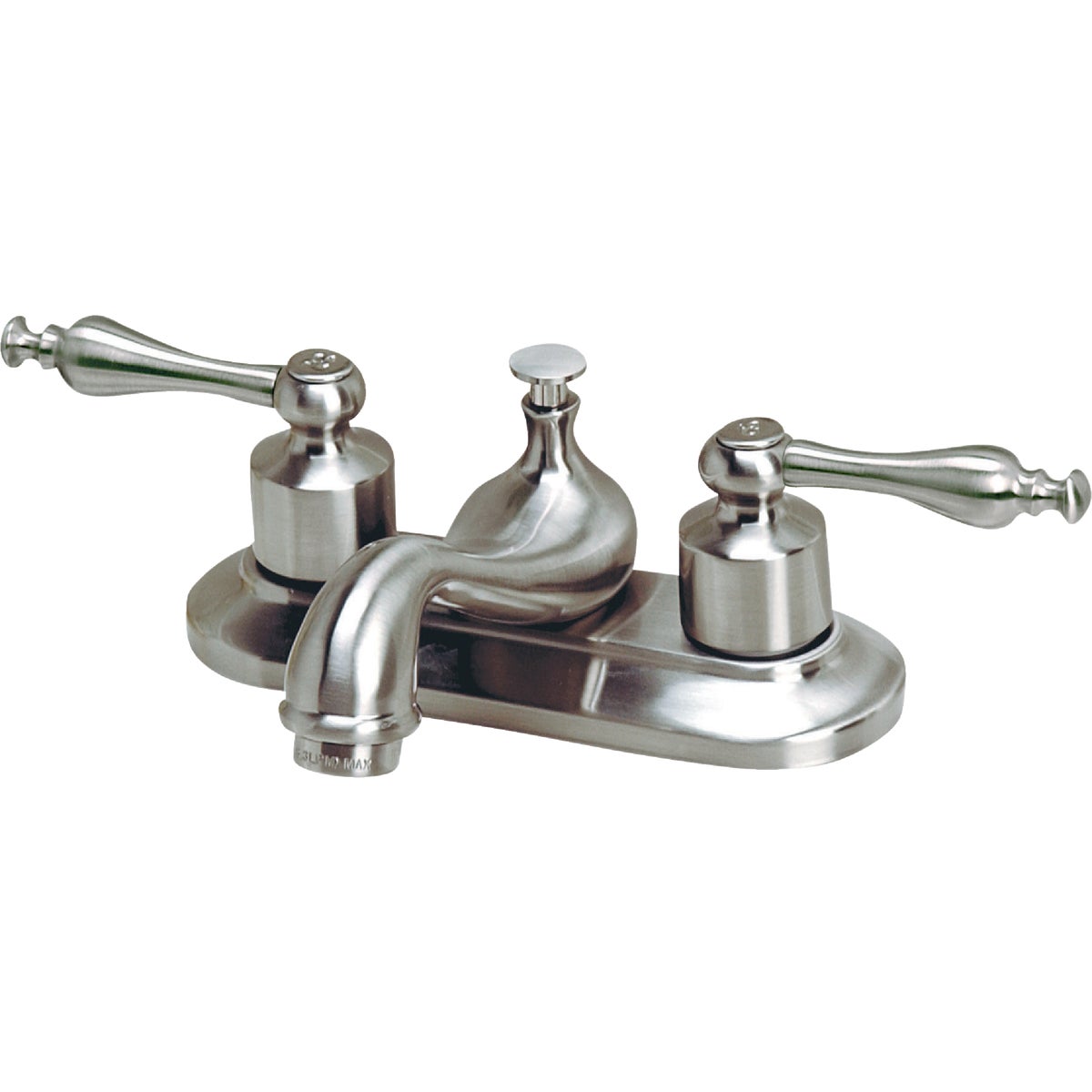 Home Impressions Brushed Nickel 2-Handle Lever 4 In. Centerset Bathroom Faucet with Pop-Up Image 1