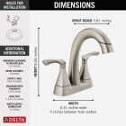 Delta Sandover Brushed Nickel 2-Handle Centerset Pull-Down Bathroom Faucet Image 2
