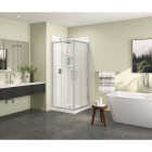 Maax Scarlet 32 In. L x 32 In. D x 78-3/4 In. H Acrylic Center Drain Corner Shower Kit in White with Clear Glass in Chrome Image 2