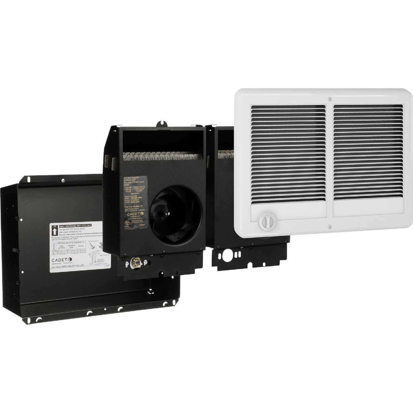 Cadet Com-Pak 3000W 240V Twin Electric Fan-Forced Heater with Thermostat, White Image 5