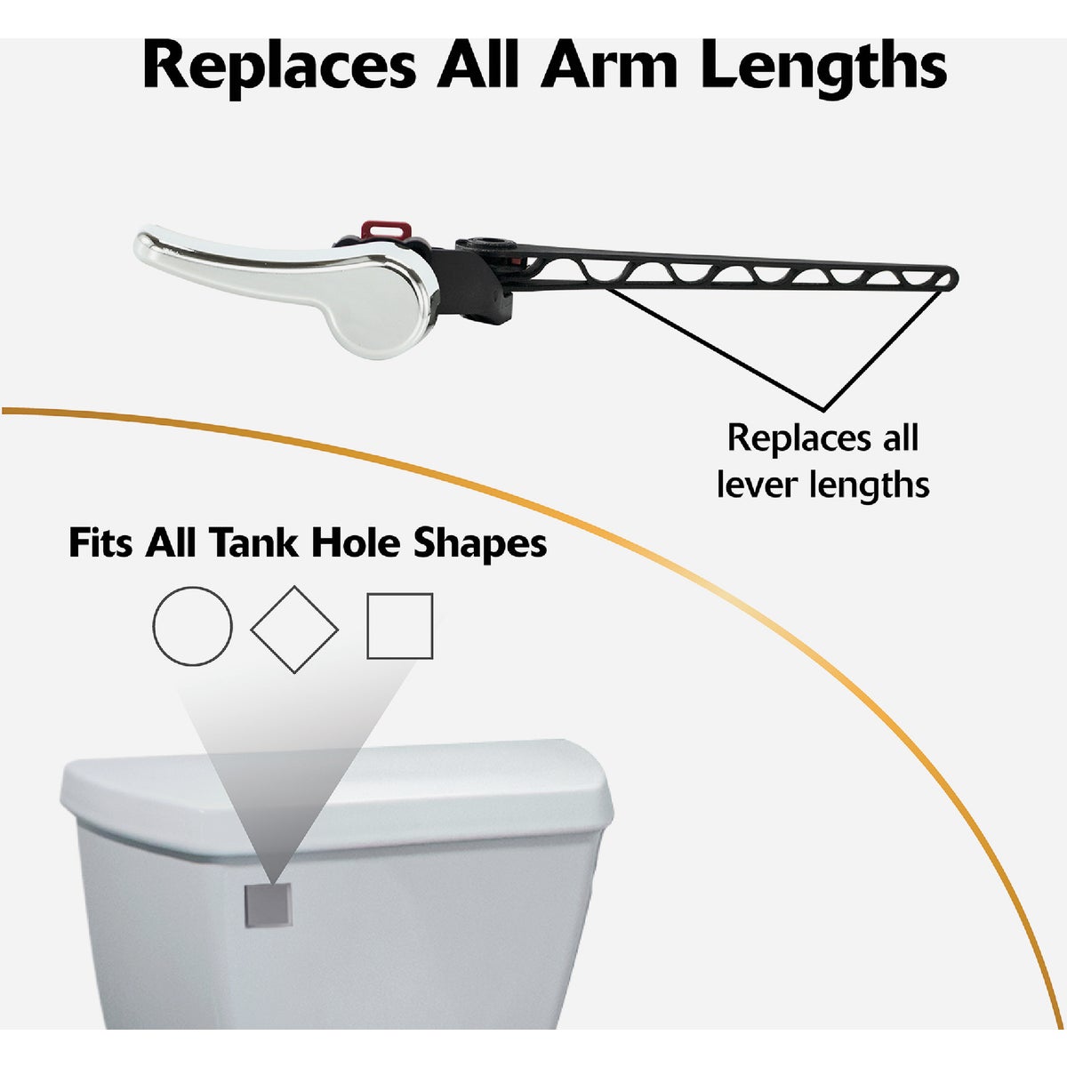 Korky Universal Chrome Flush Tank Lever with Plastic Handle Image 2