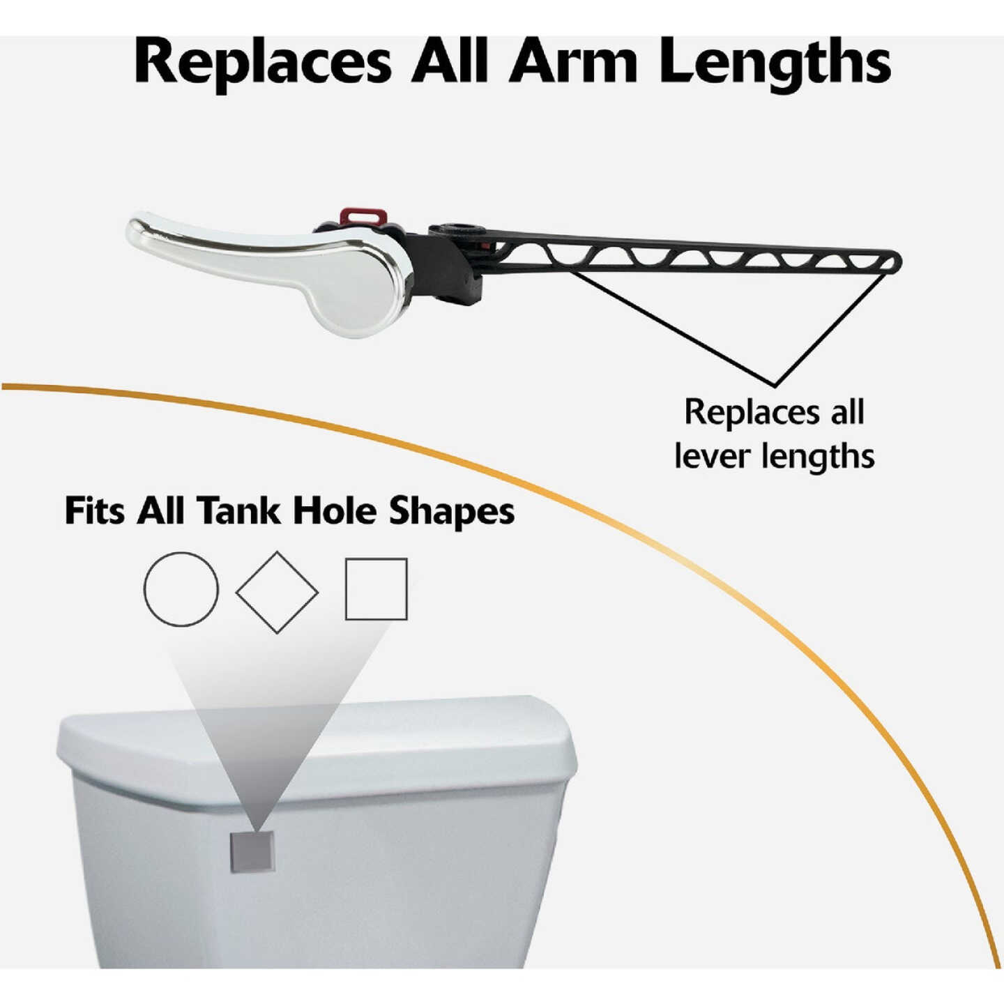 Korky Universal Chrome Flush Tank Lever with Plastic Handle Image 2