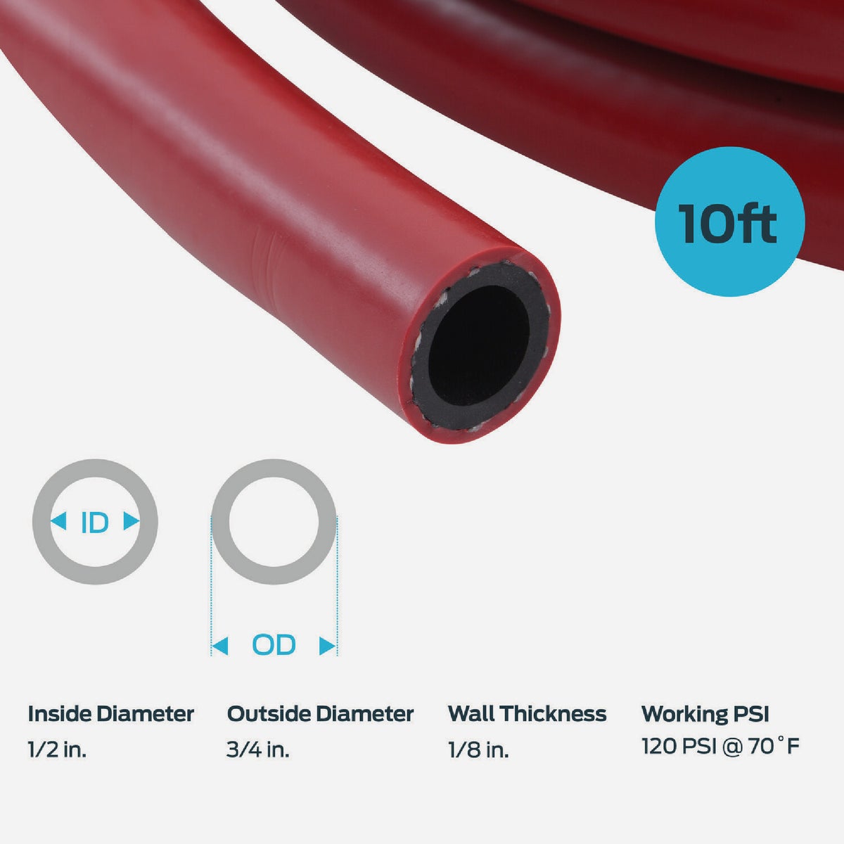 Eastman EZ-Flo 1/2 In. ID x 10 Ft. L. PVC Air Hose Image 5