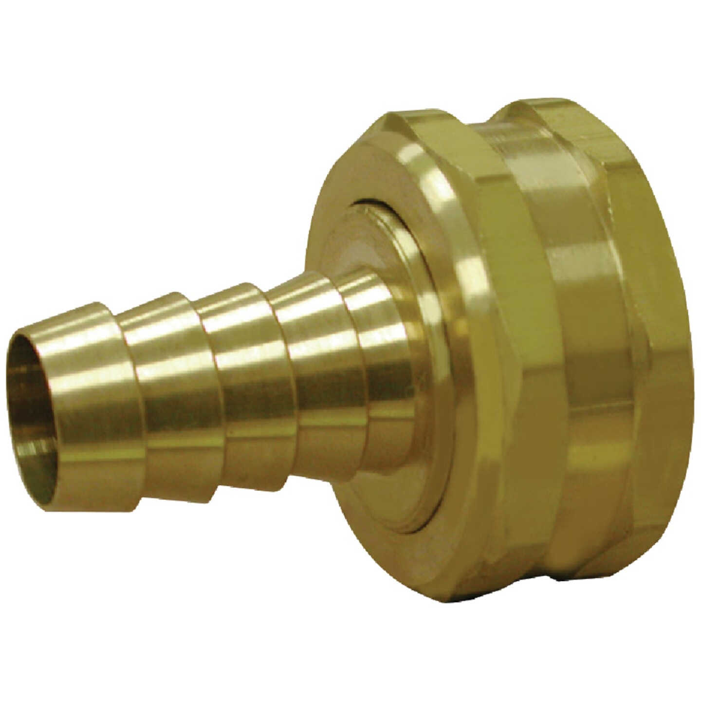Anderson Metals 1/2 In. Barb x 3/4 In. FHT Brass Hose Swivel Image 1