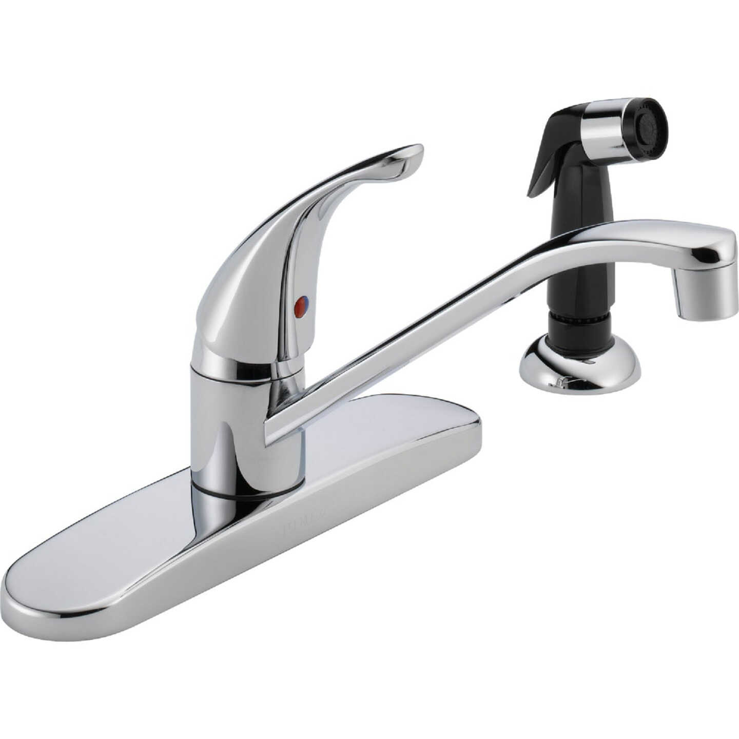Peerless 1-Handle Lever Kitchen Faucet with Black Side Spray, Chrome Image 1