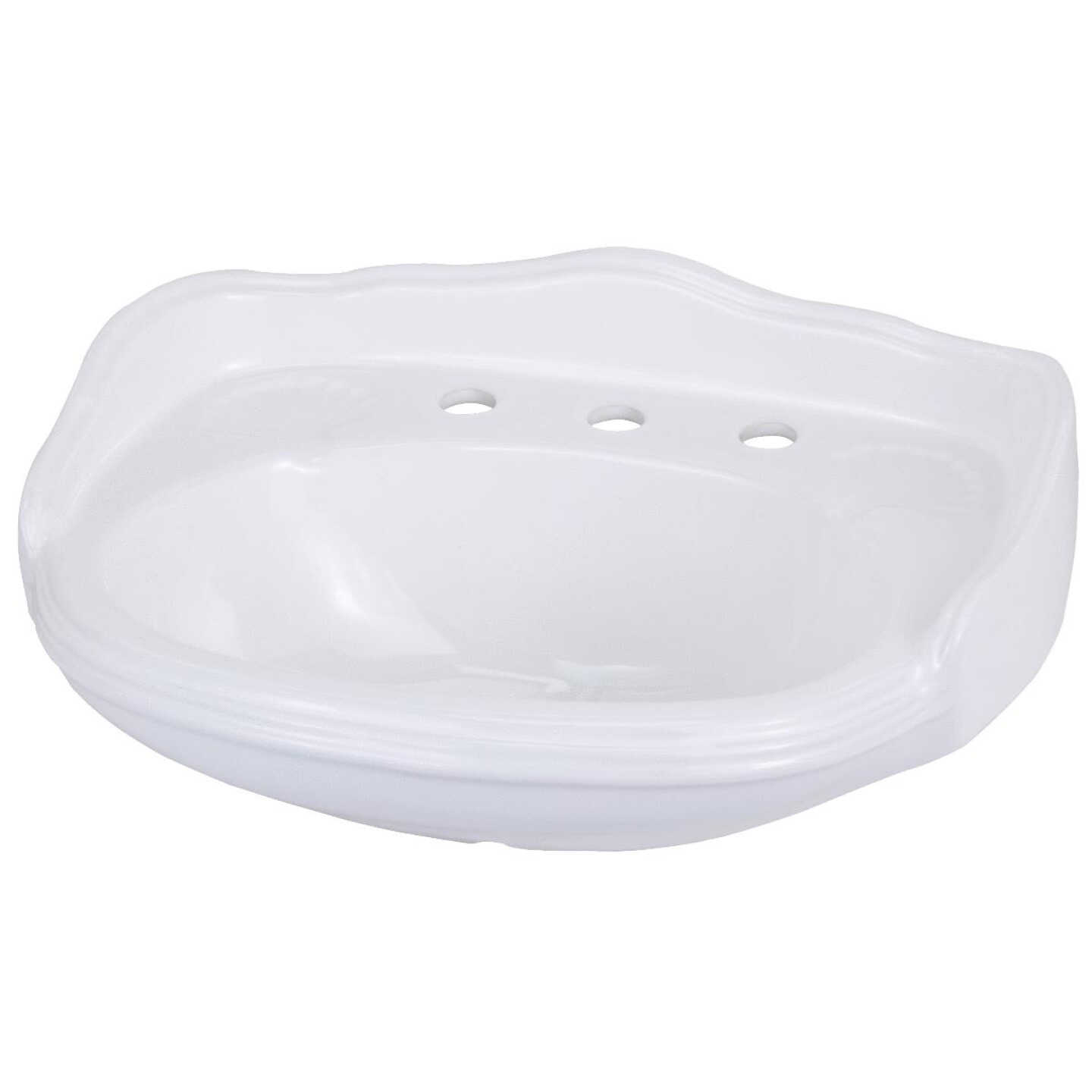 Orion Royalty II White Vitreous China Pedestal Sink Bowl with 8 In. Faucet Centers Image 1