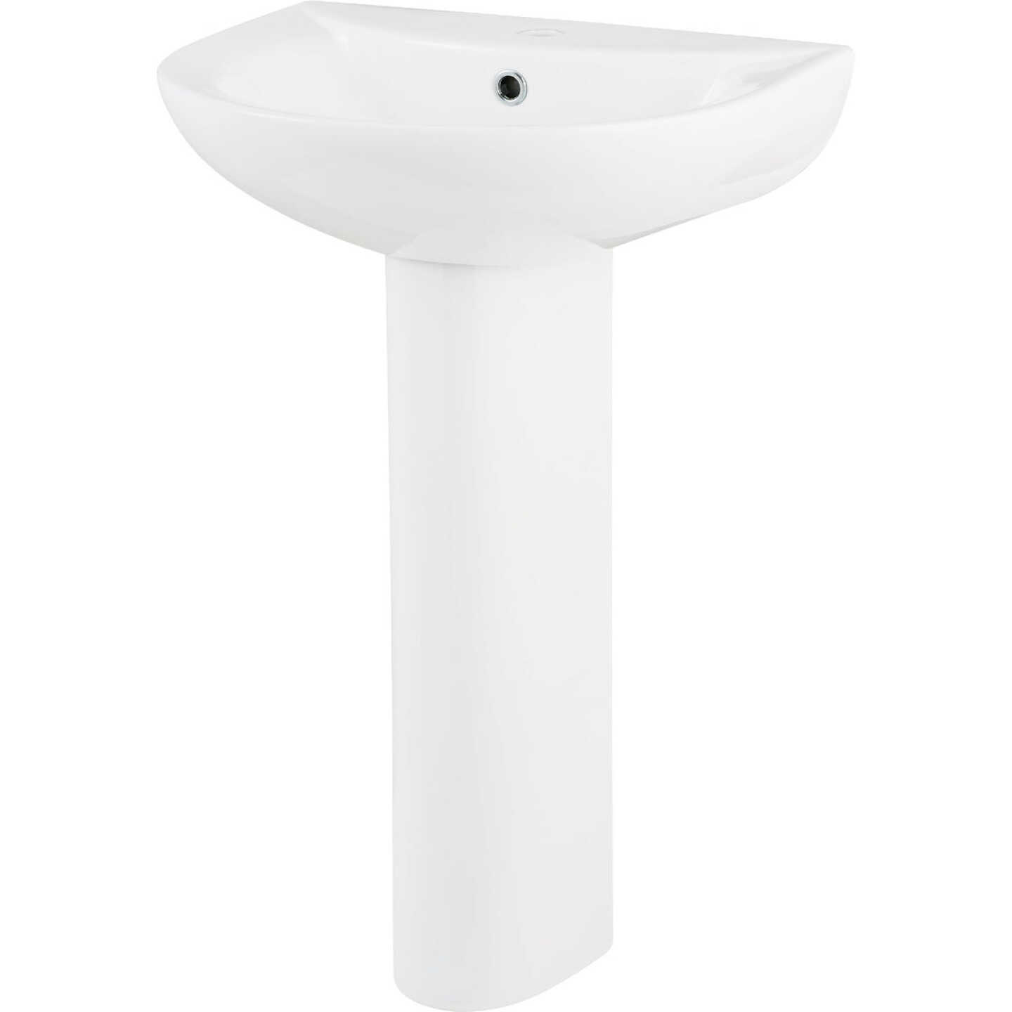 Common Goods Grove 20 In. White Pedestal Sink & Base Image 3