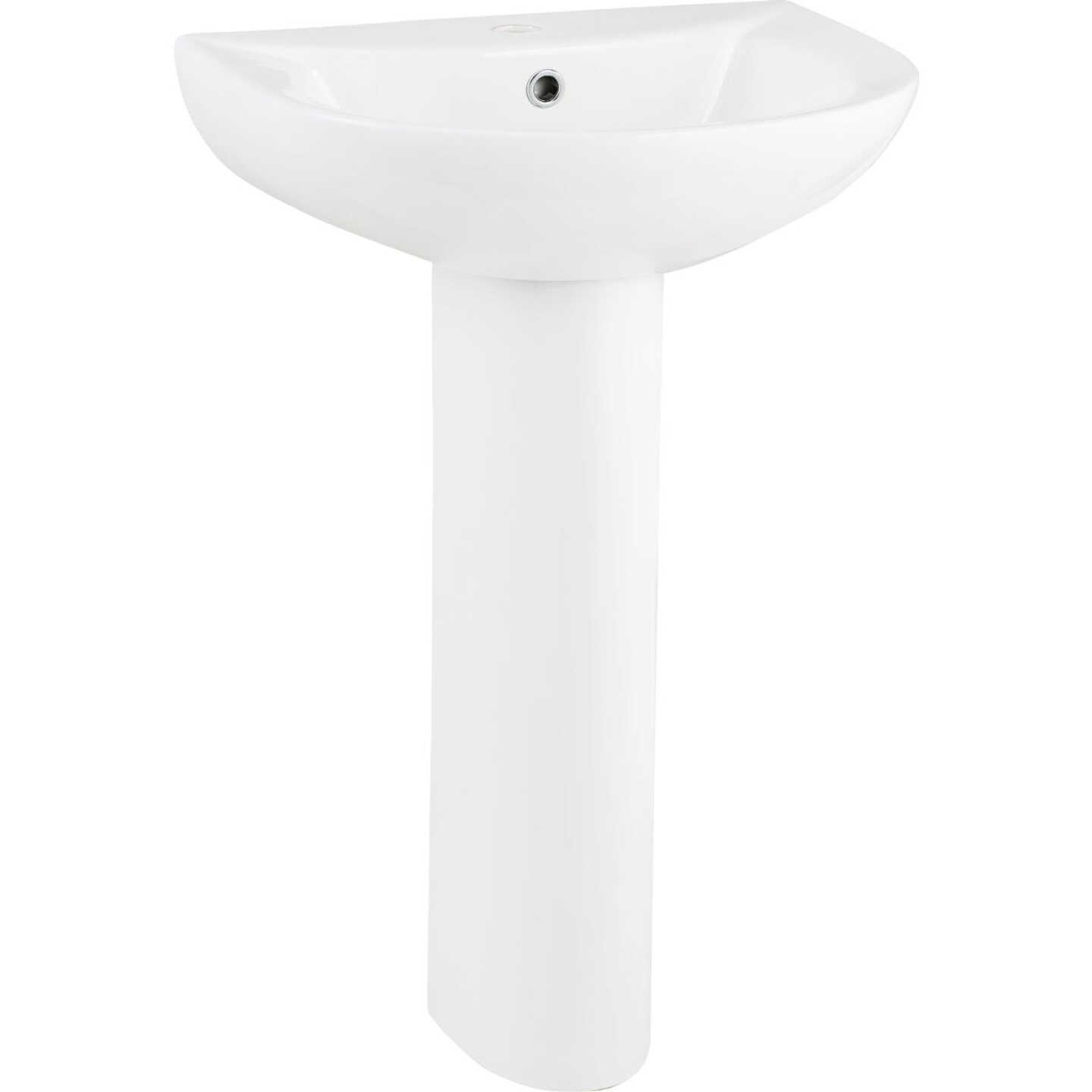 Common Goods Grove 20 In. White Pedestal Sink & Base Image 2