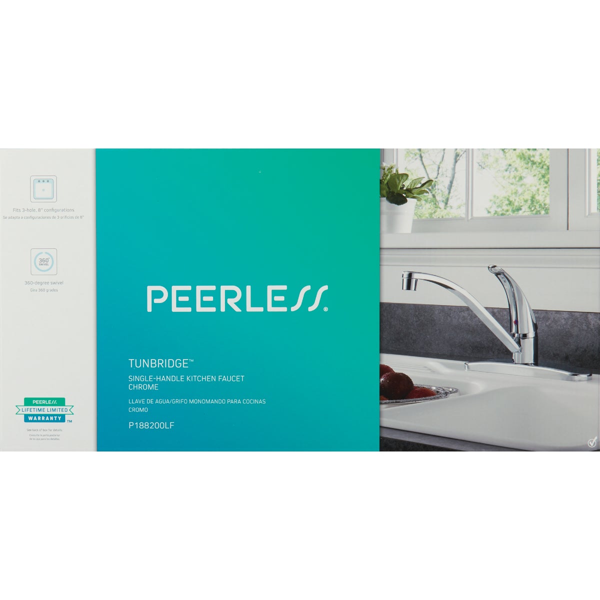 Peerless 1-Handle Lever Kitchen Faucet, Chrome Image 2