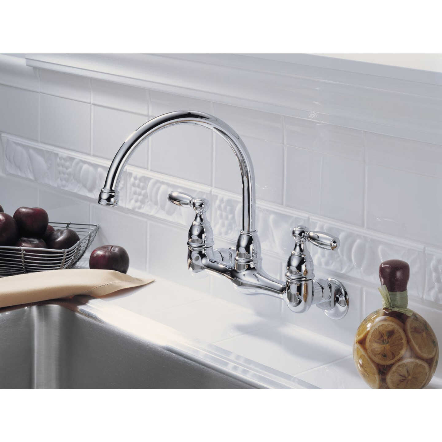 Peerless Claymore 2 Handle Wall Mount Kitchen Faucet Image 2