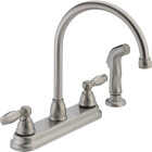 Peerless 2-Handle Lever Kitchen Faucet with Side Spray, Stainless Image 1
