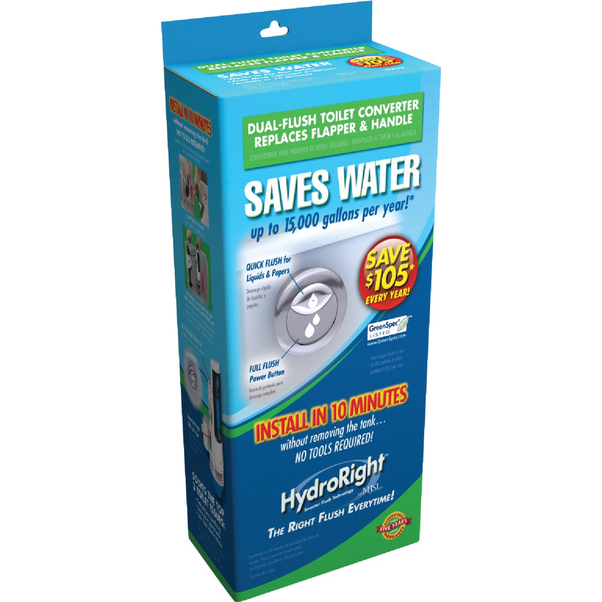 Danco HydroRight Dual Flush Valve and Push Button Handle Image 2