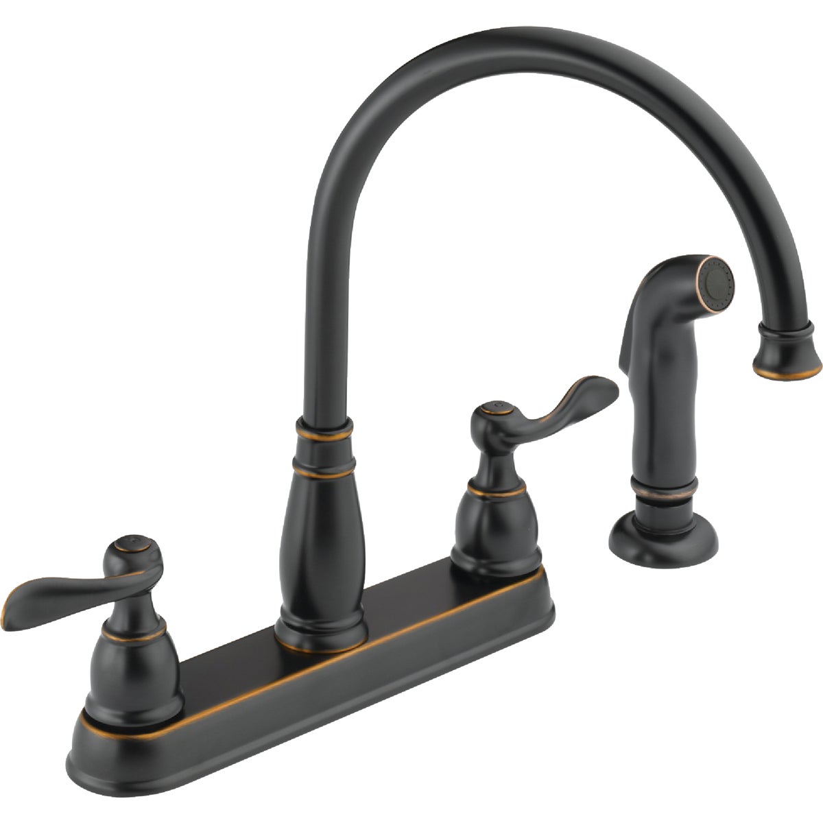 Delta Windemere 2-Handle Lever Kitchen Faucet with Side Spray, Oil-Rubbed Bronze