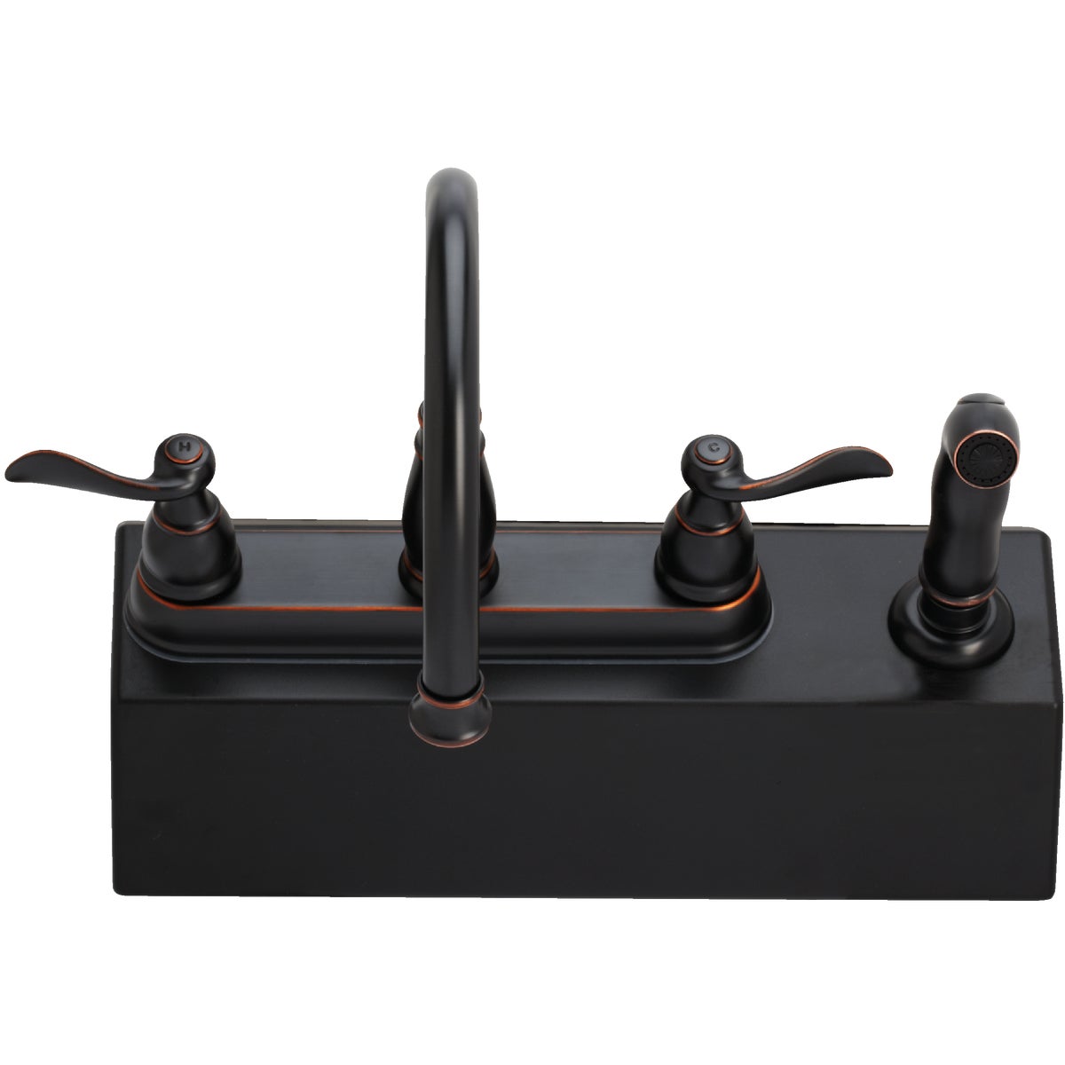 Delta Windemere 2-Handle Lever Kitchen Faucet with Side Spray, Oil-Rubbed Bronze Image 5
