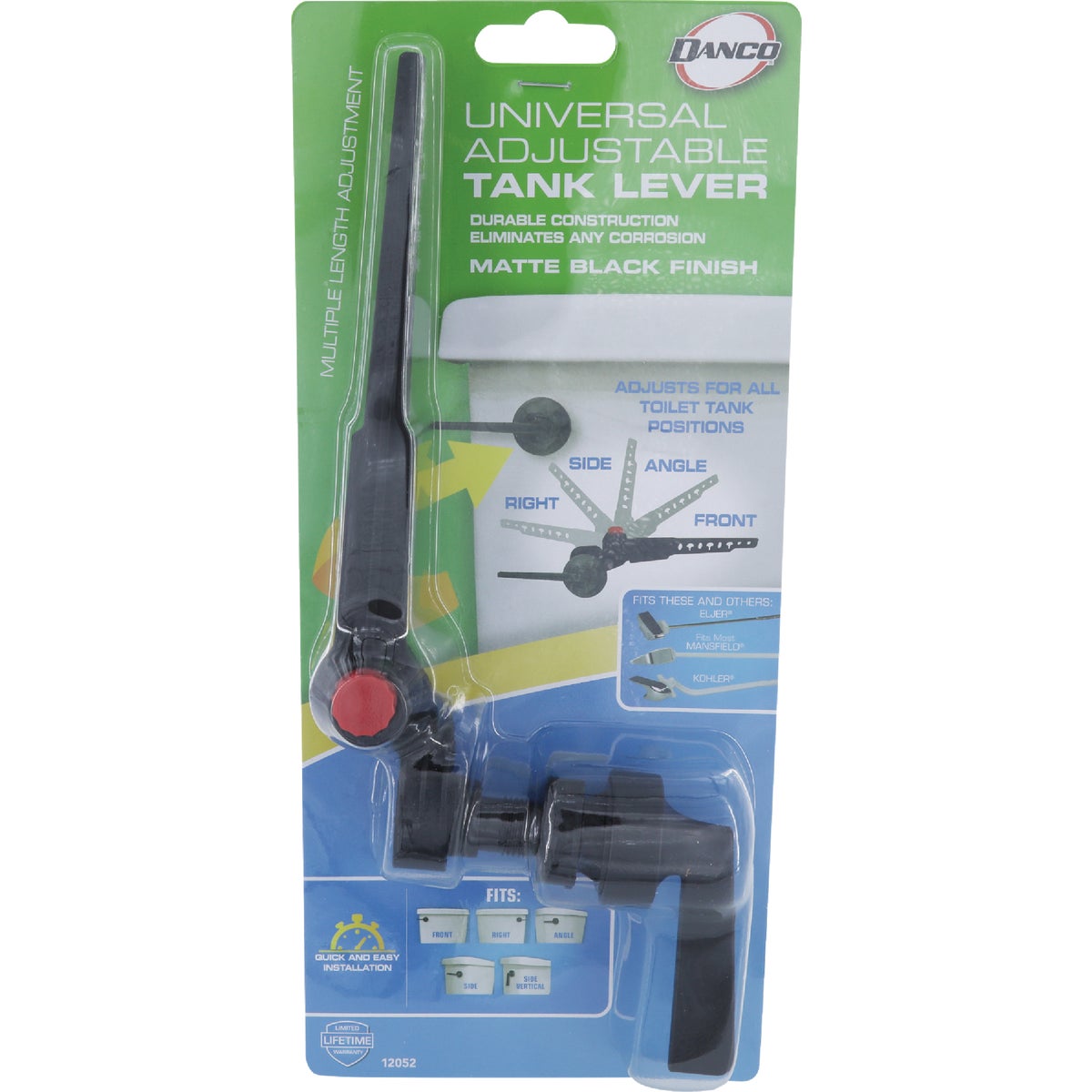 Danco Universal Adjustable Matte Black Tank Lever Image 6