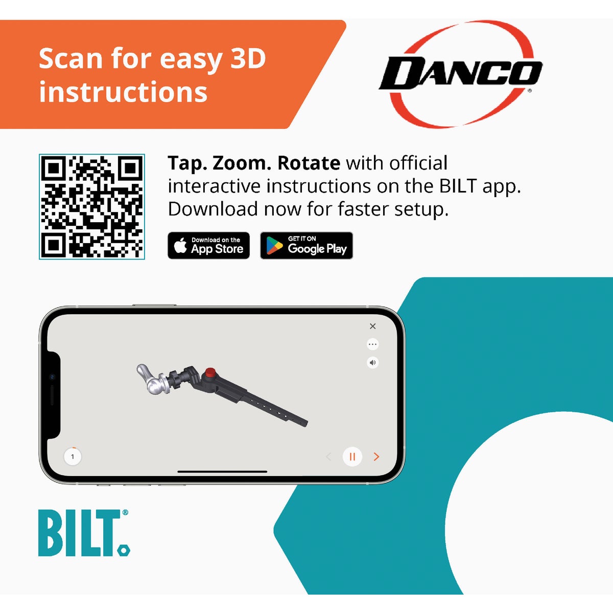 Danco Universal Adjustable Matte Black Tank Lever Image 2