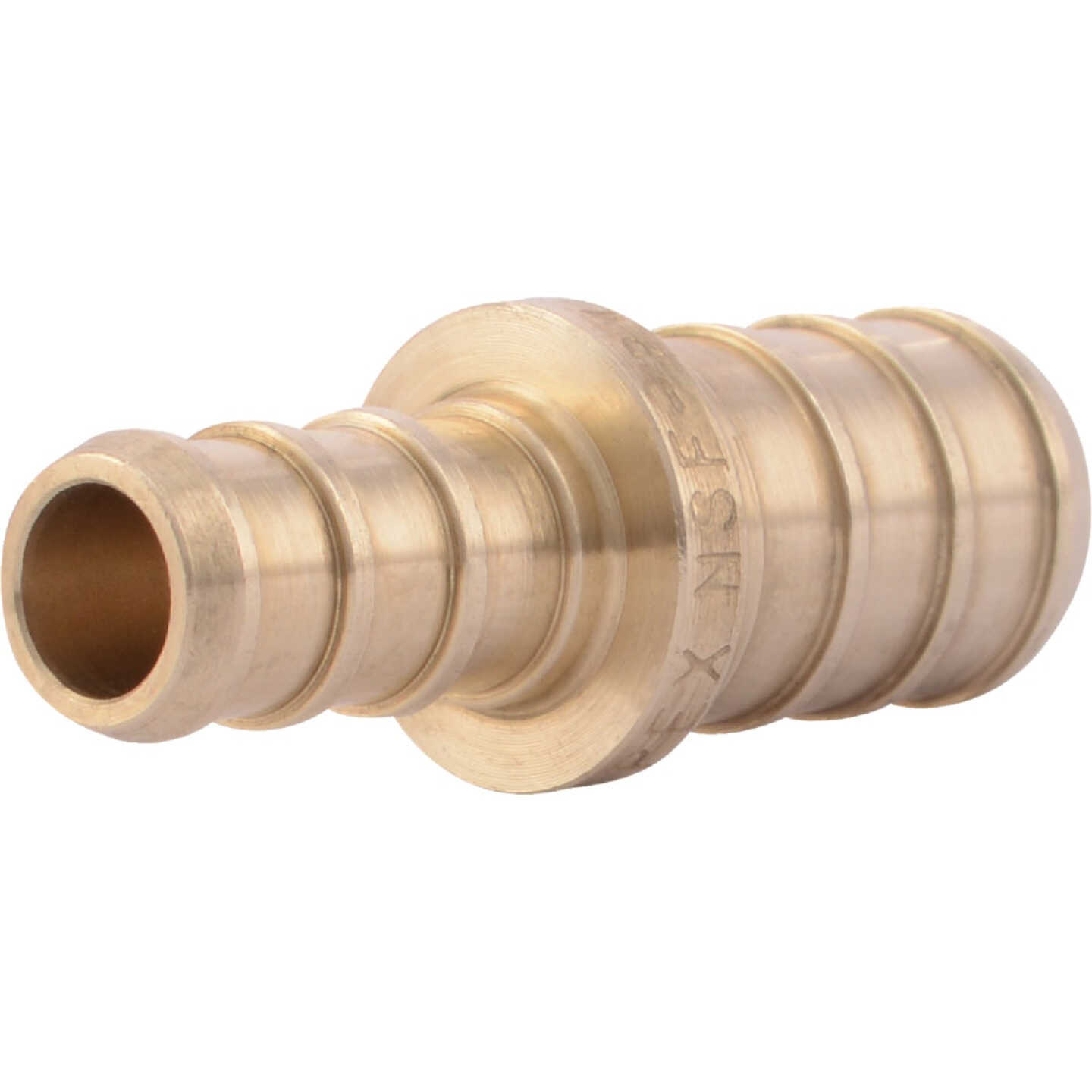 SharkBite Lead-Free Insert 3/8 In. Barb x 1/2 In. Barb Brass PEX Coupling Image 1