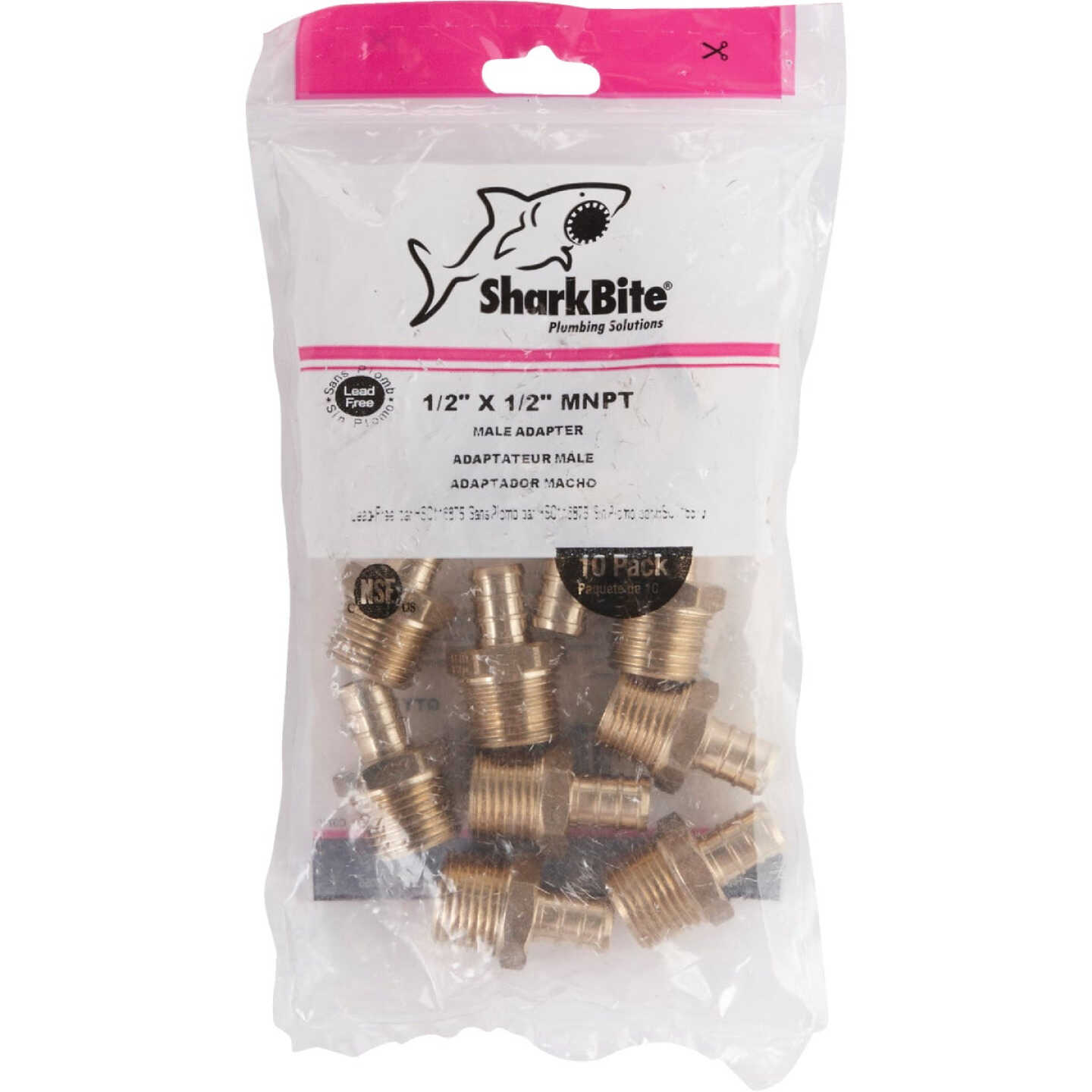 SharkBite 1/2 In. CF x 1/2 In. MPT Brass PEX Adapter Image 2