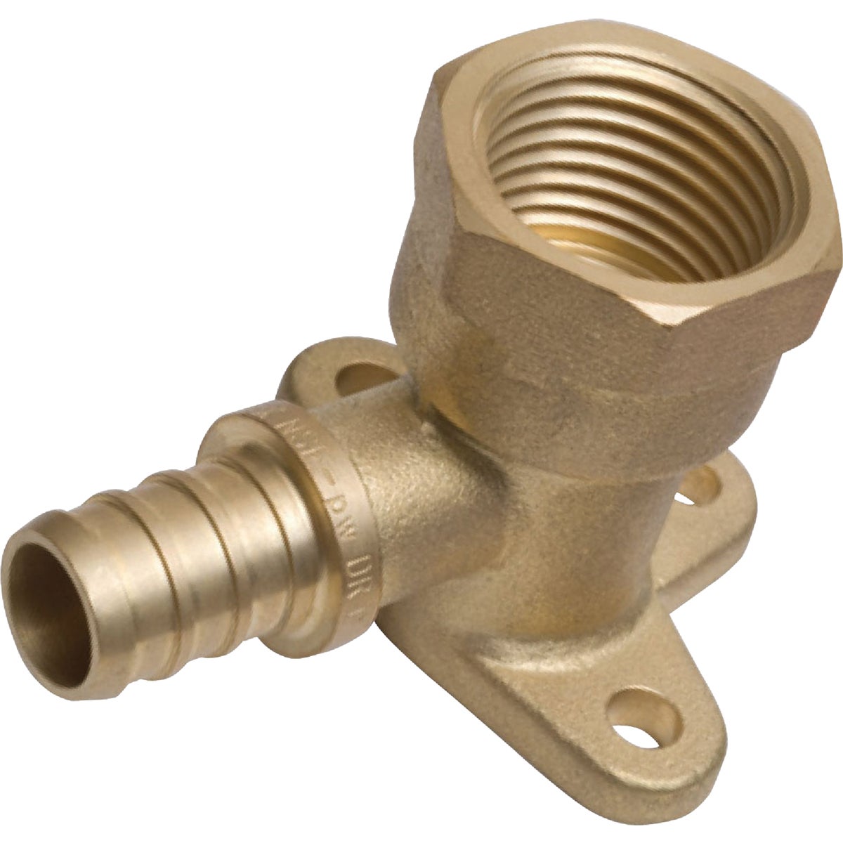 SharkBite 1/2 In. CF x 1/2 In. FPT Barbed 90 Deg. Drop Ear Brass Elbow (1/4 Bend) Image 1