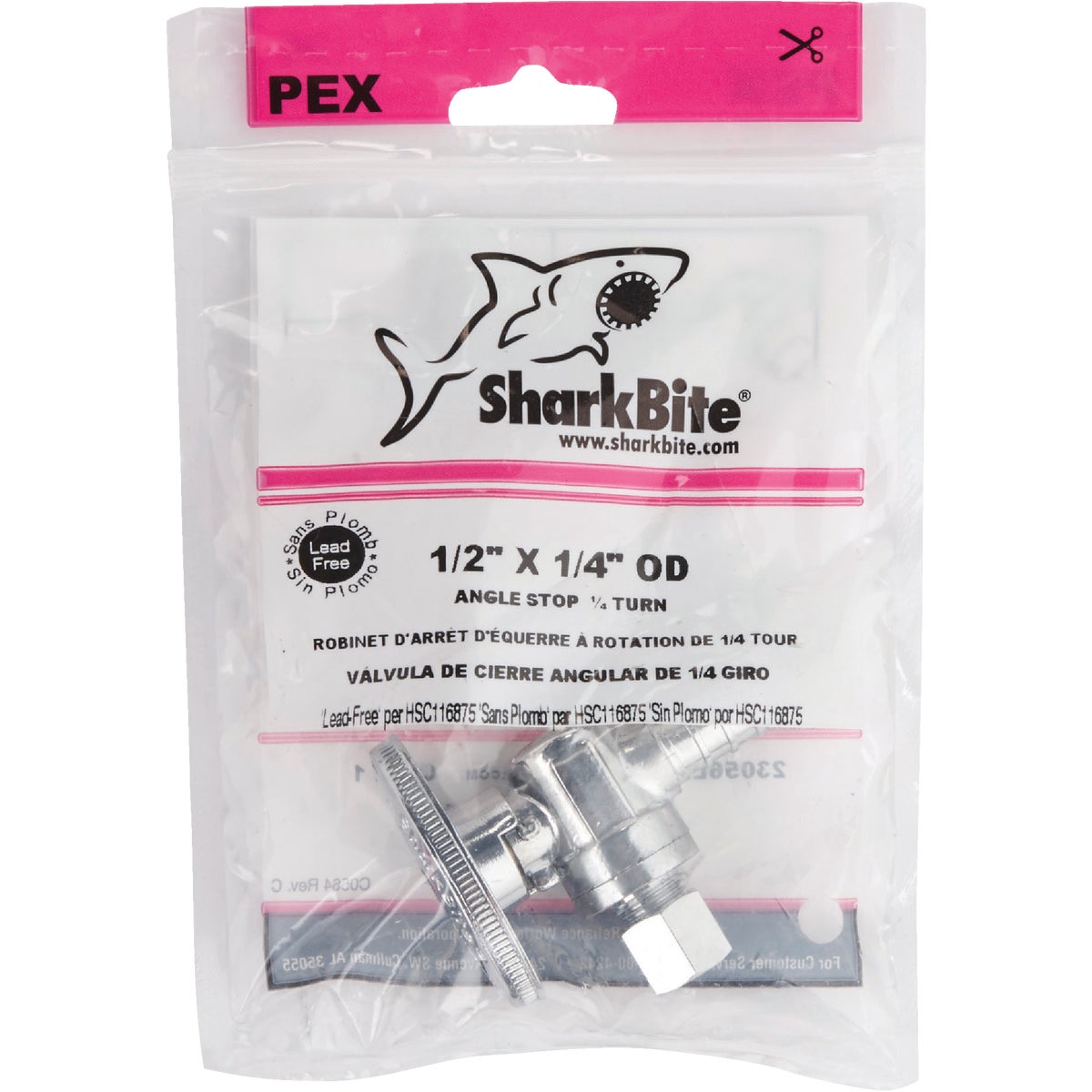 SharkBite 1/2 In. CF X 1/4 In. OD Chrome Ice Maker Valve Image 2