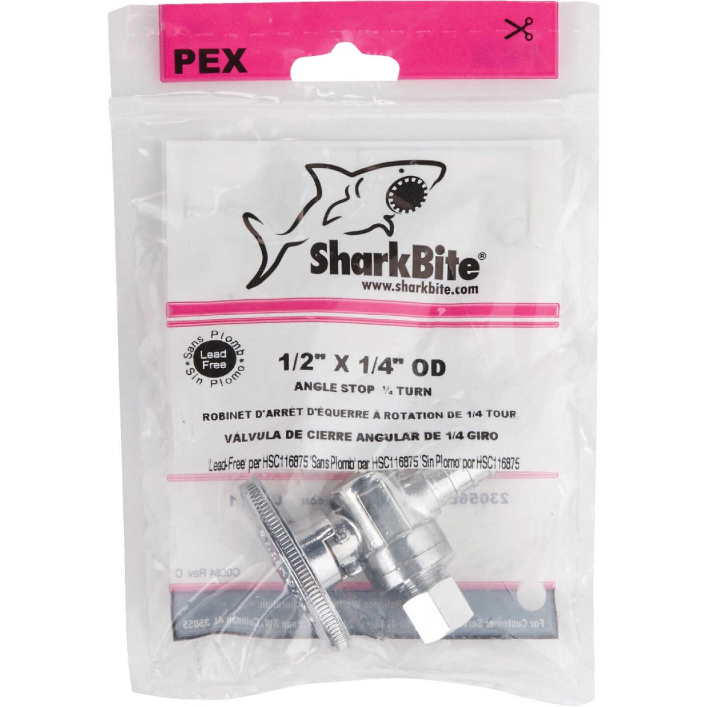 SharkBite 1/2 In. CF X 1/4 In. OD Chrome Ice Maker Valve Image 2