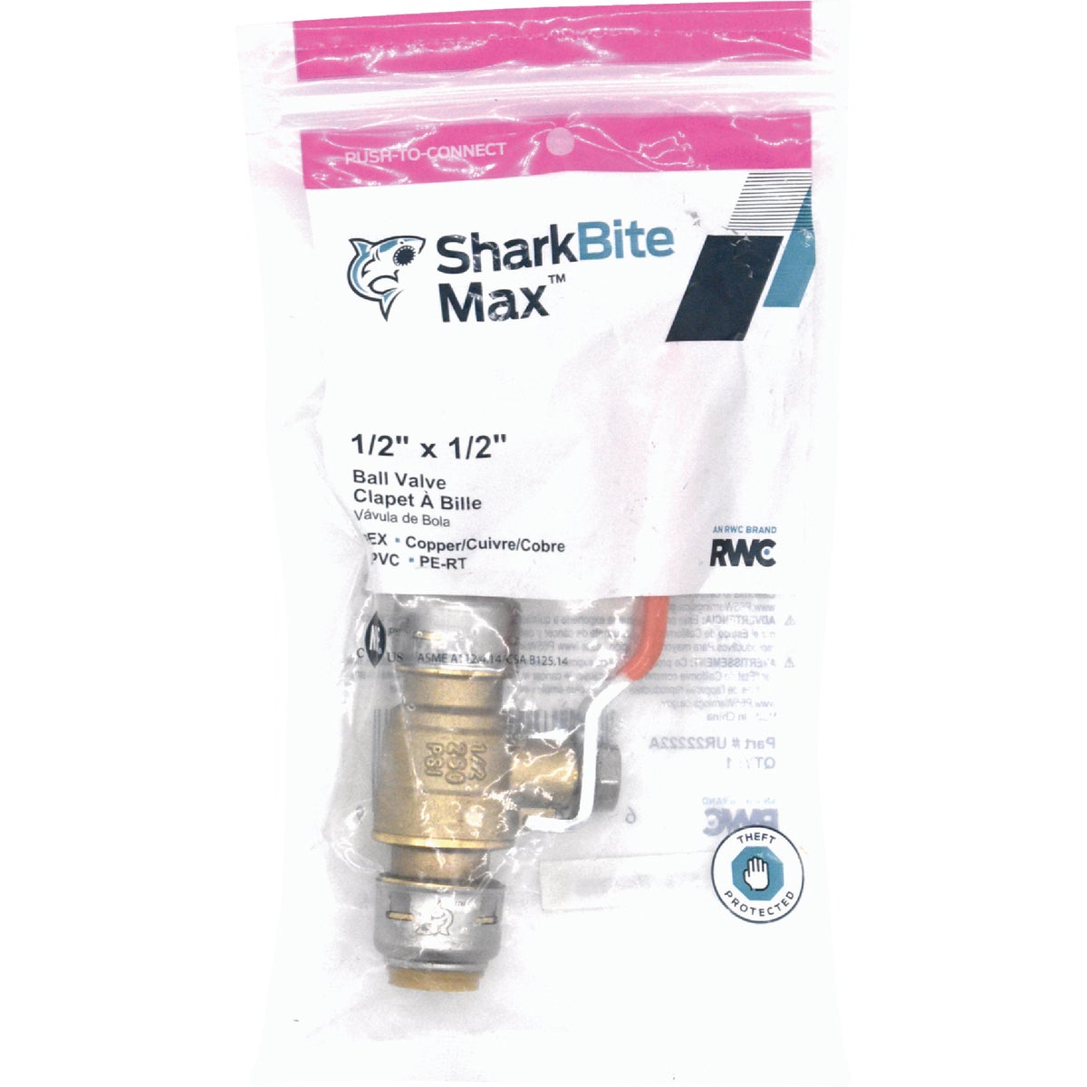 SharkBite 1/2 In. Brass Push-Fit Ball Valve Image 6