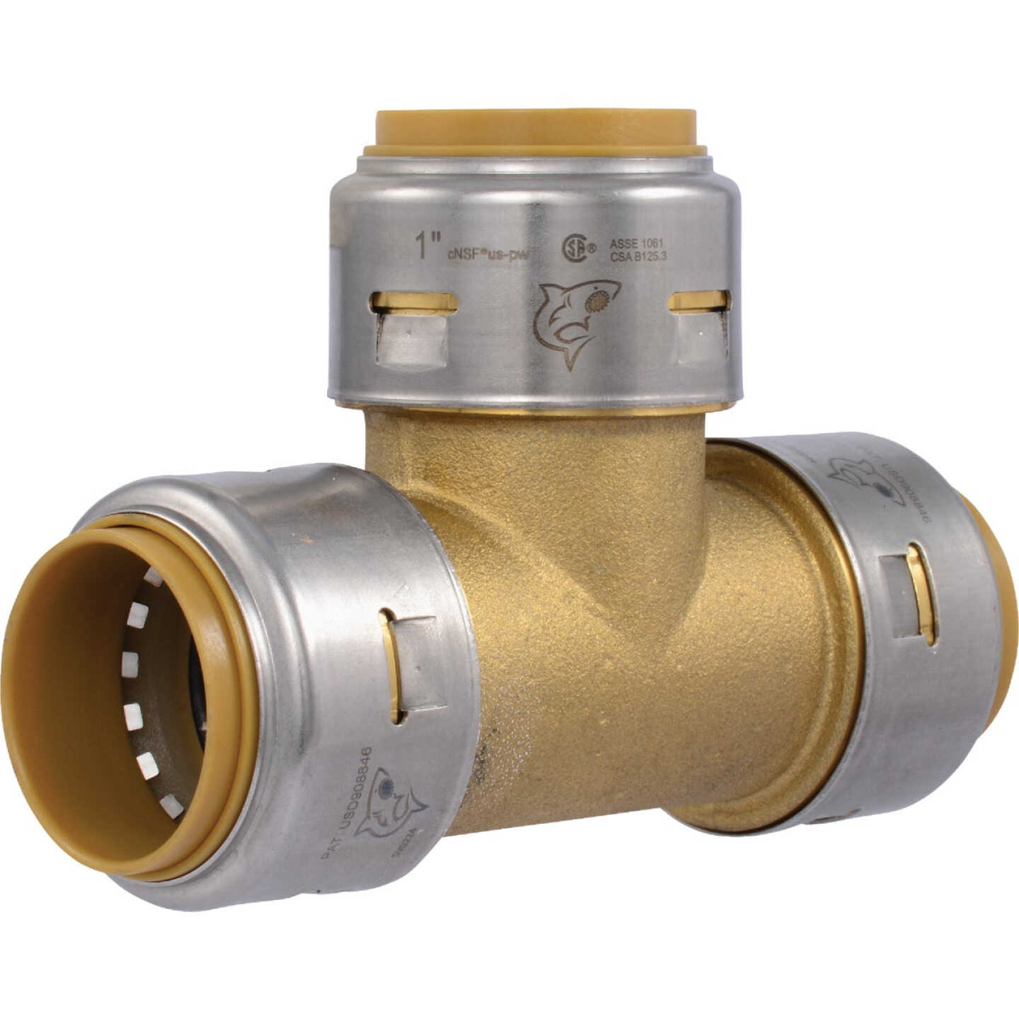 SharkBite 1 In. x 1 In. x 1 In. Brass Push-to-Connect Tee Image 1