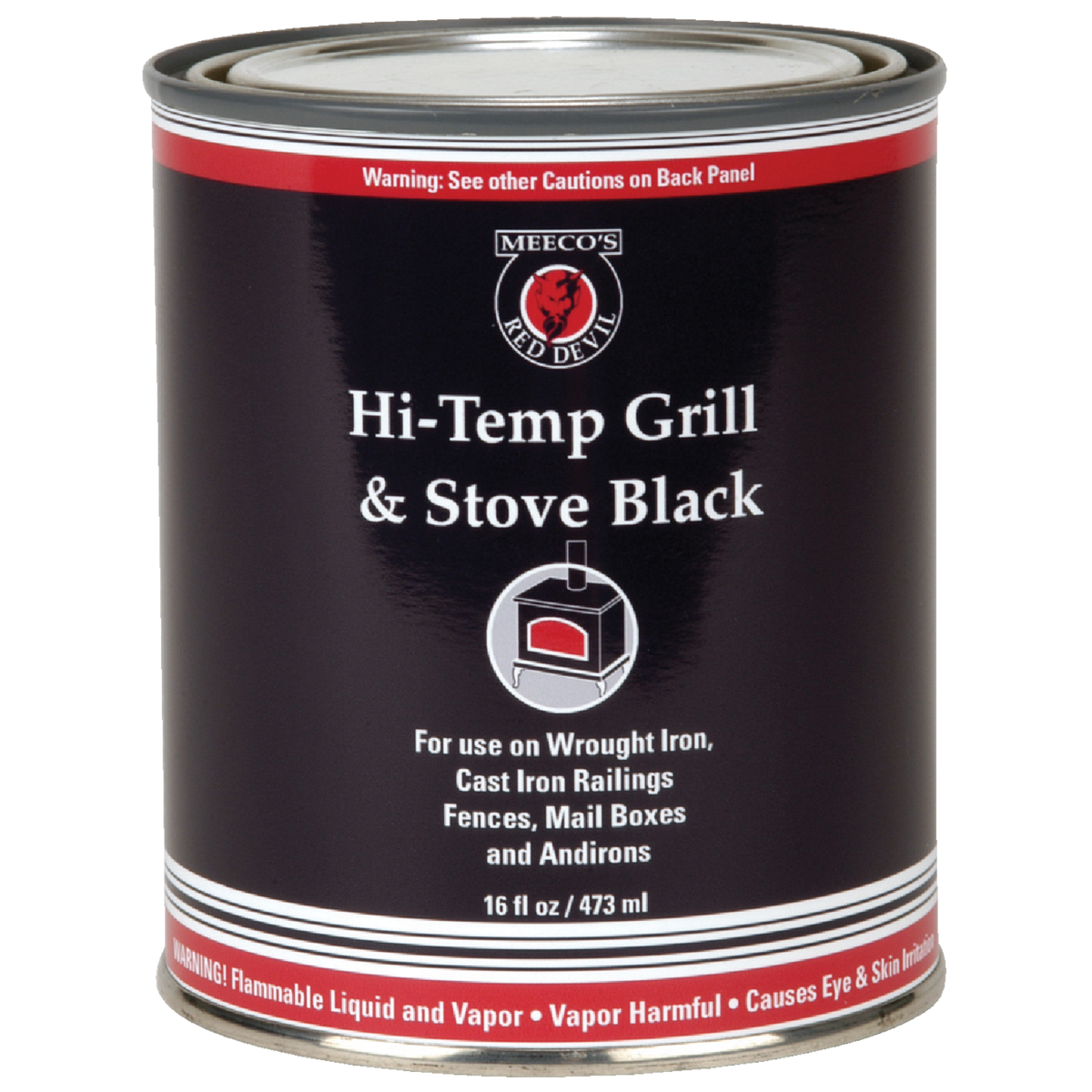 Meeco's Red Devil Satin High Heat Grill and Black Stove Enamel, Black, 1 Pt.