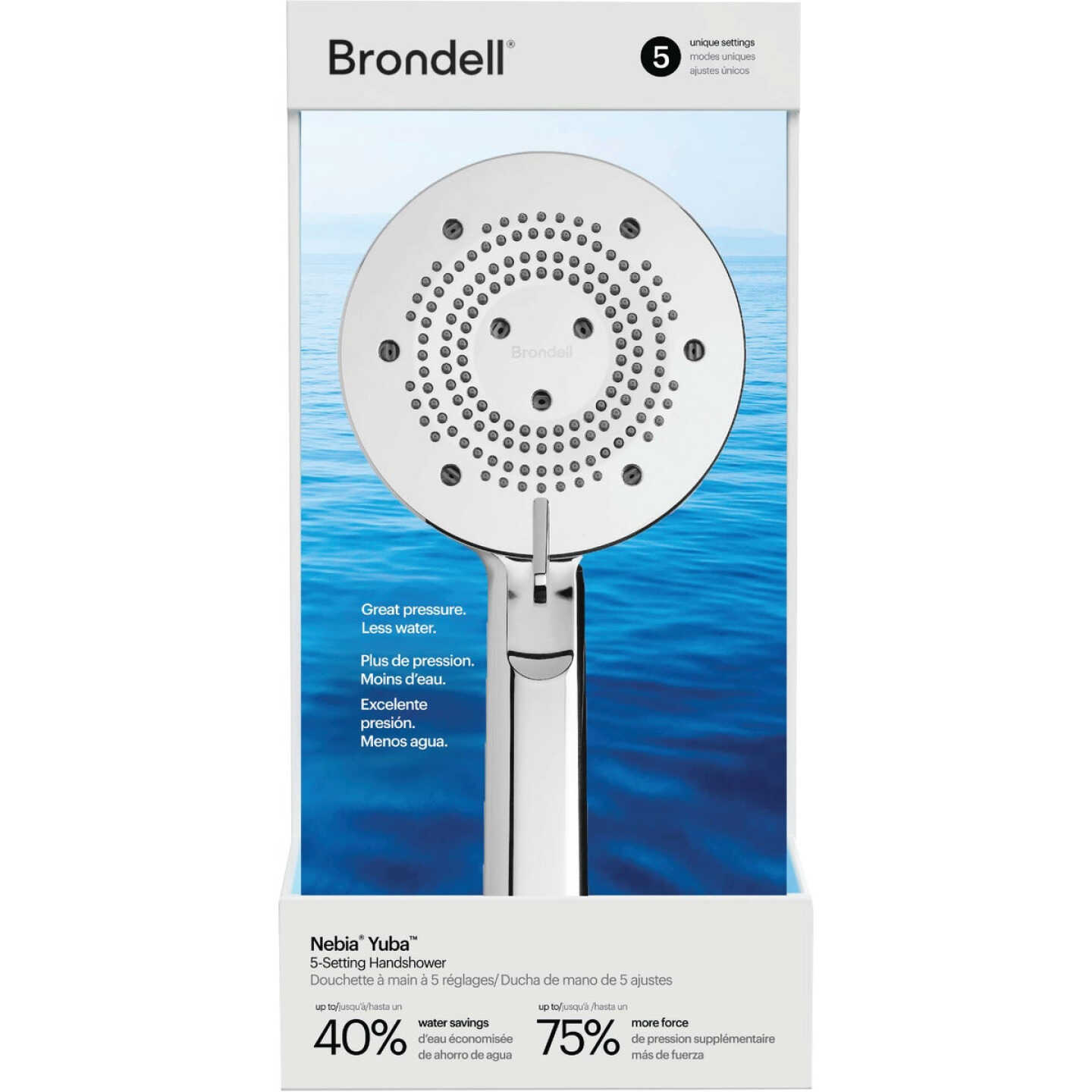 Brondell Nebia Yuba 5-Setting Handshower, Chrome Image 2