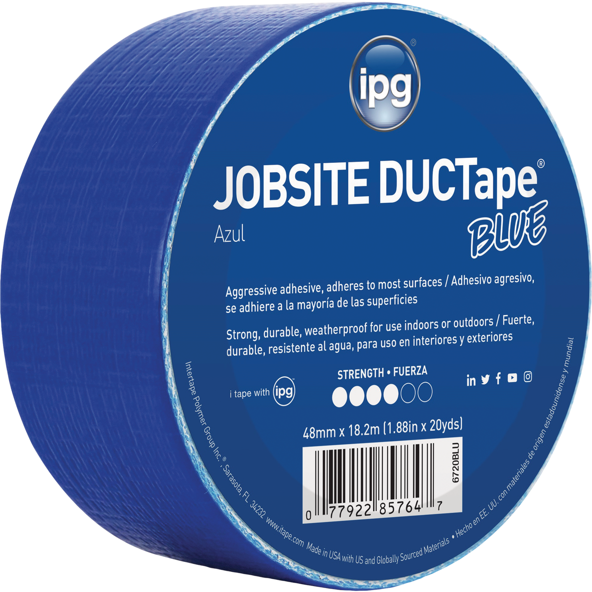 Intertape DUCTape 1.88 In. x 20 Yd. General Purpose Duct Tape, Blue Image 1