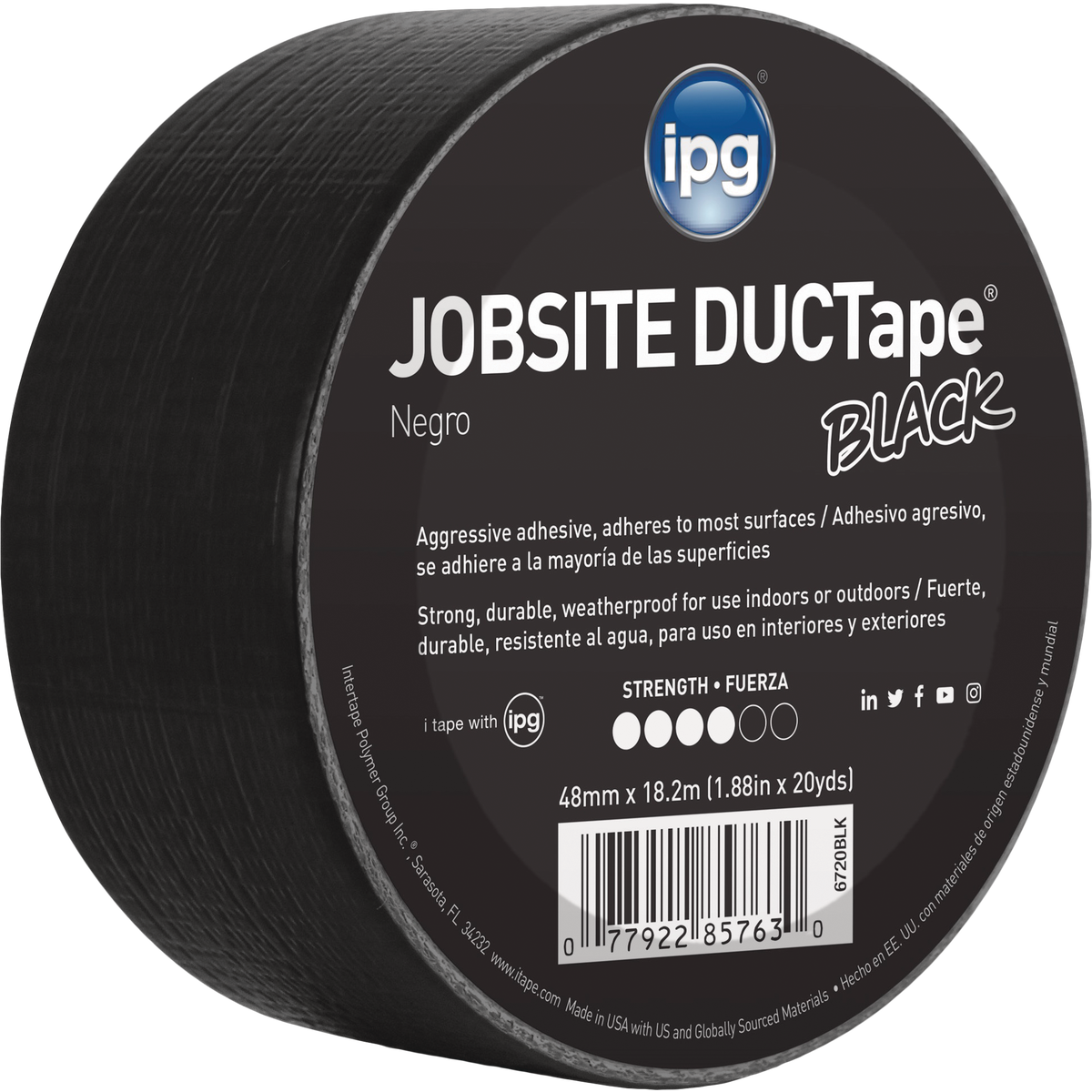 Intertape DUCTape 1.88 In. x 20 Yd. General Purpose Duct Tape, Black Image 1