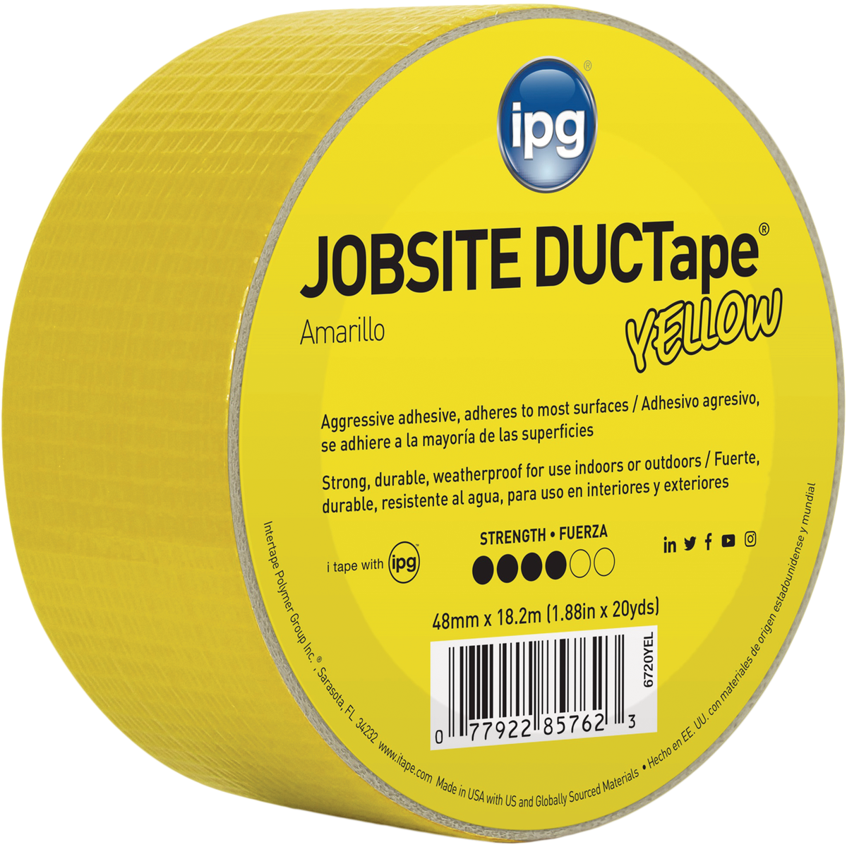 Intertape DUCTape 1.88 In. x 20 Yd. General Purpose Duct Tape, Yellow Image 1